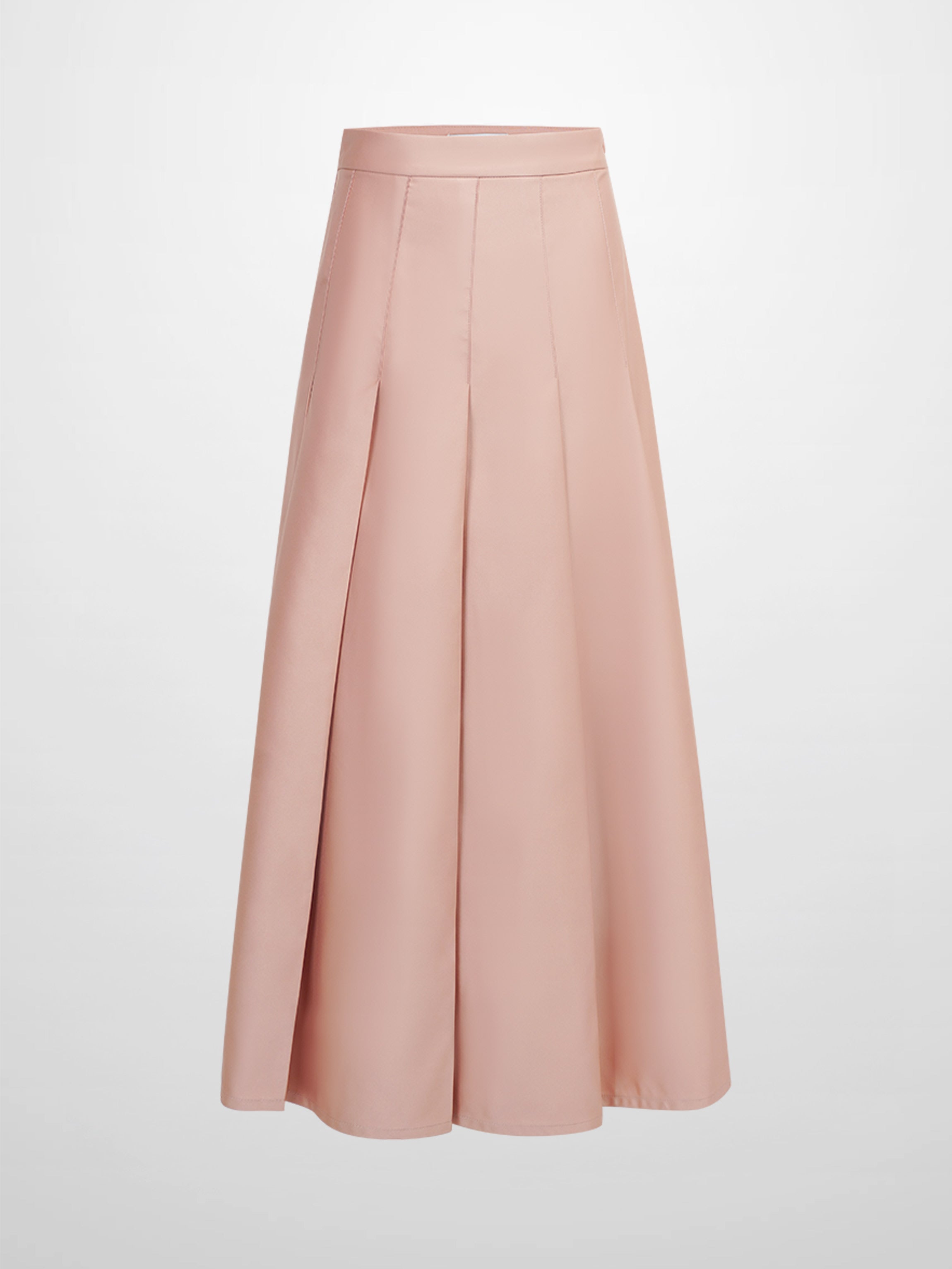 Lux Satin Pleated Skirt 37"-Blush