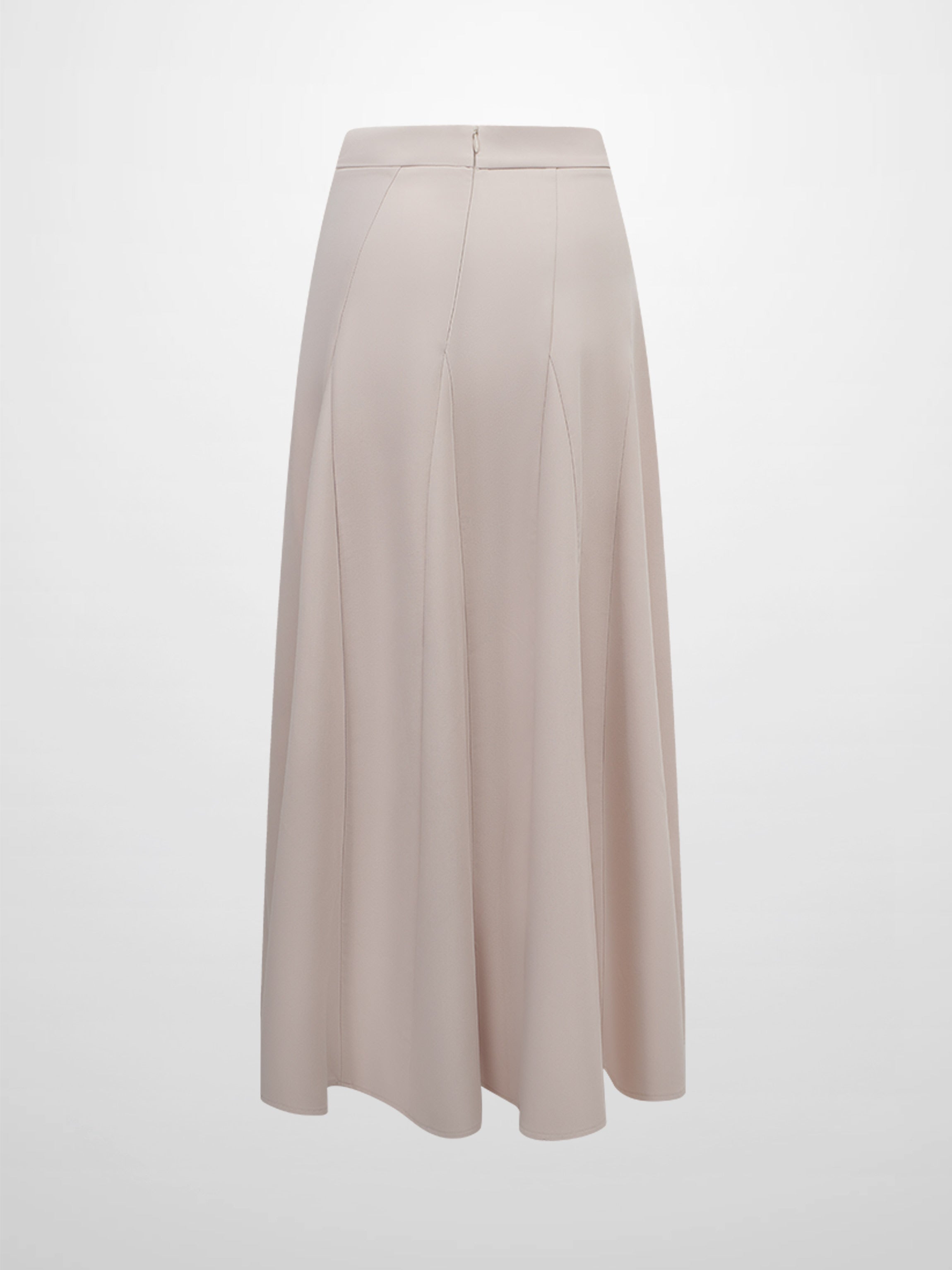 V Paneled Maxi Skirt-Bone