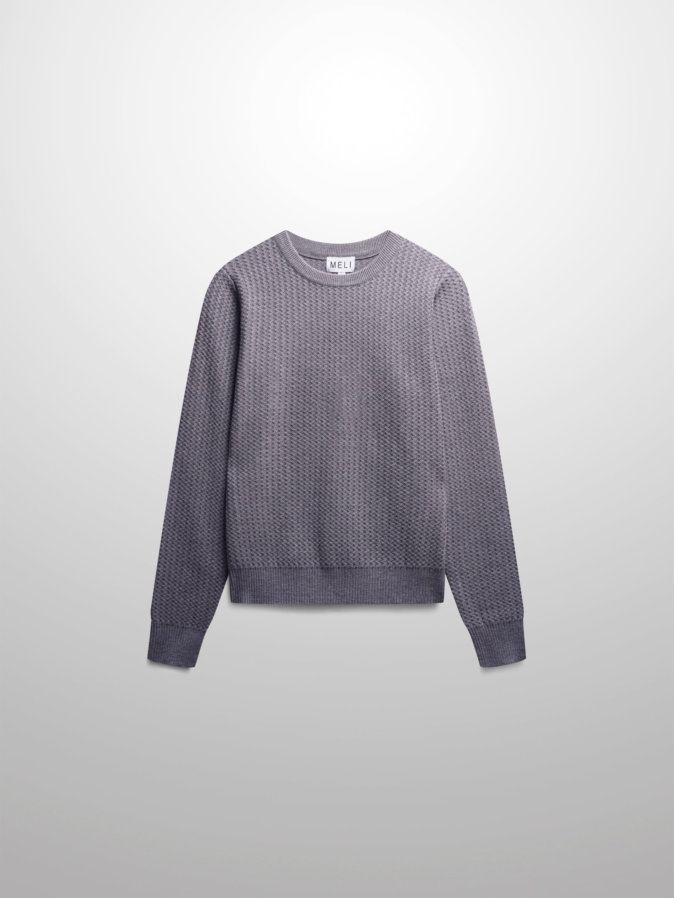 Waffle Wave Sweater- Solid Grey
