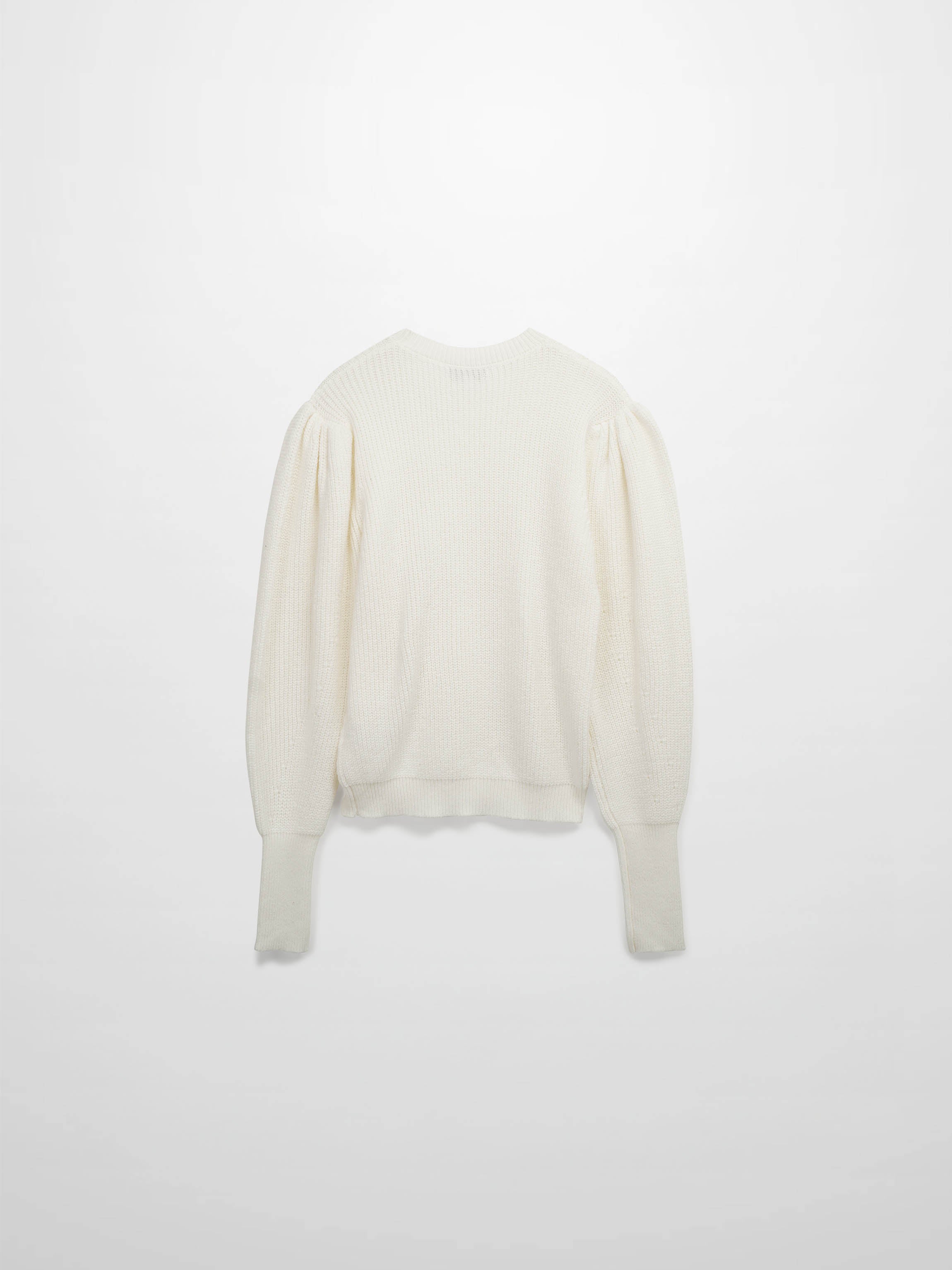 Puff Sleeve Sweater-Cream