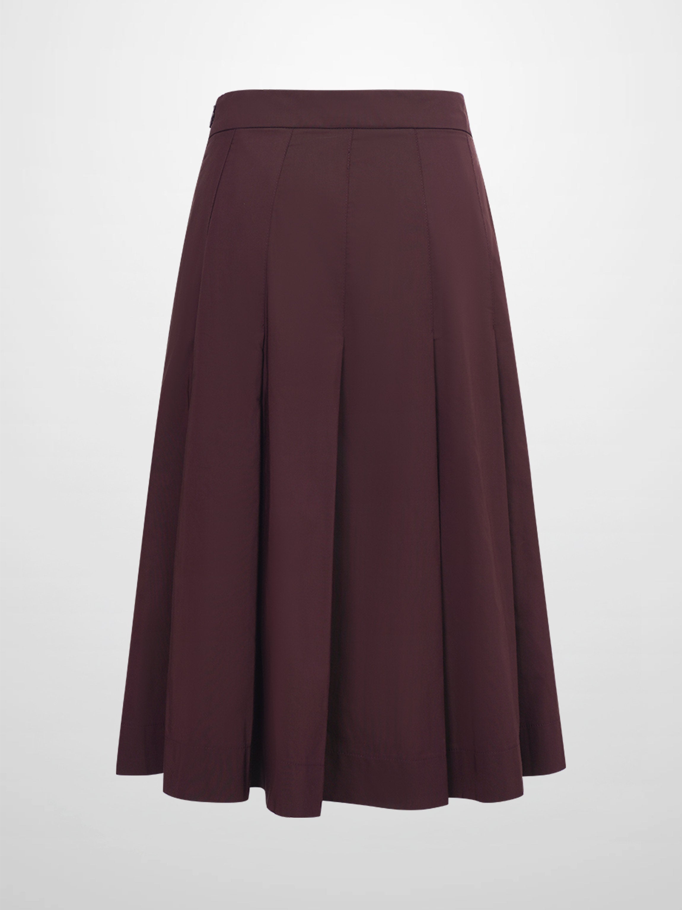 Taffeta Pleat Skirt 26"-Plum