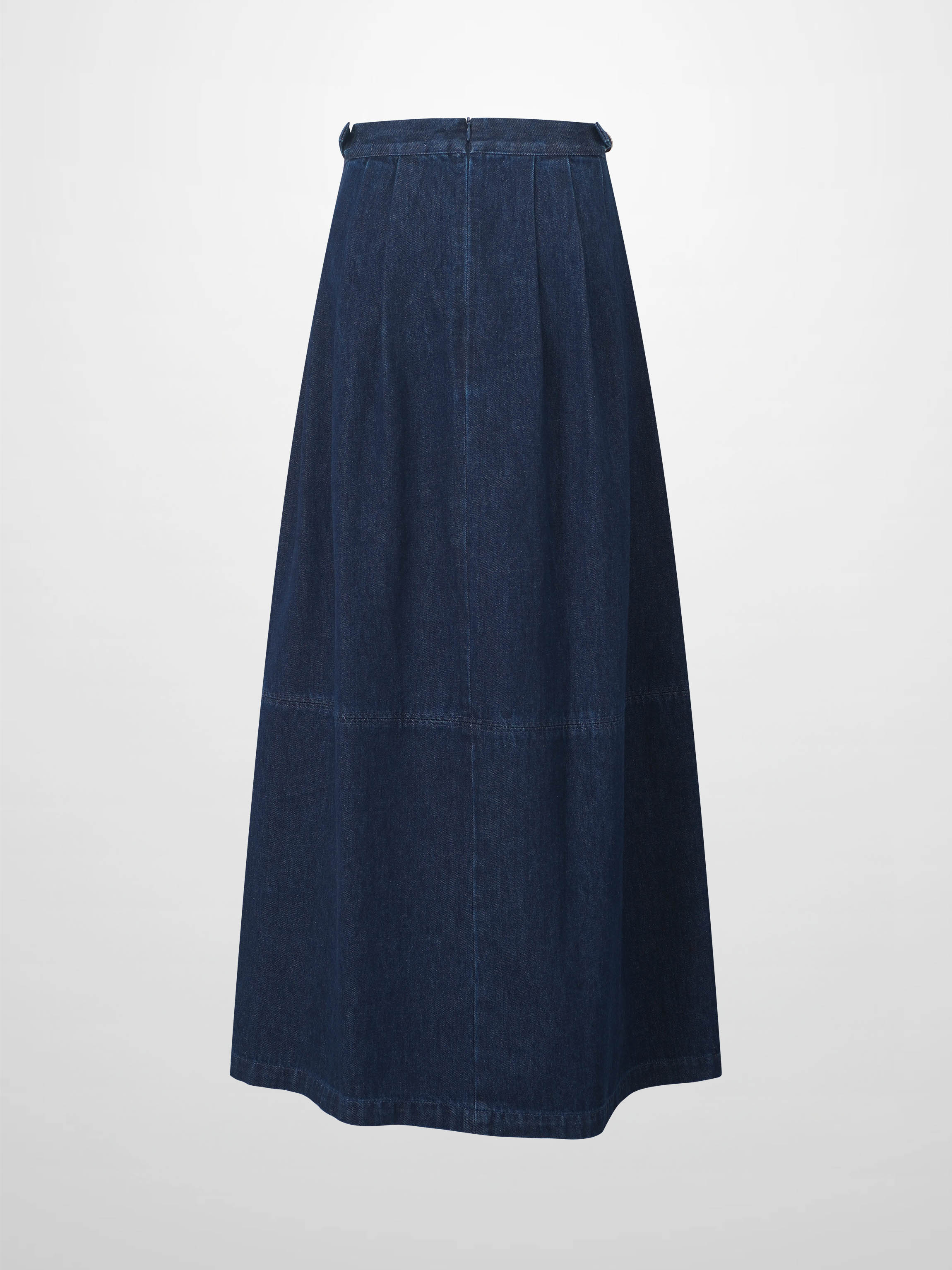 Side Buckle Denim Skirt-Blue