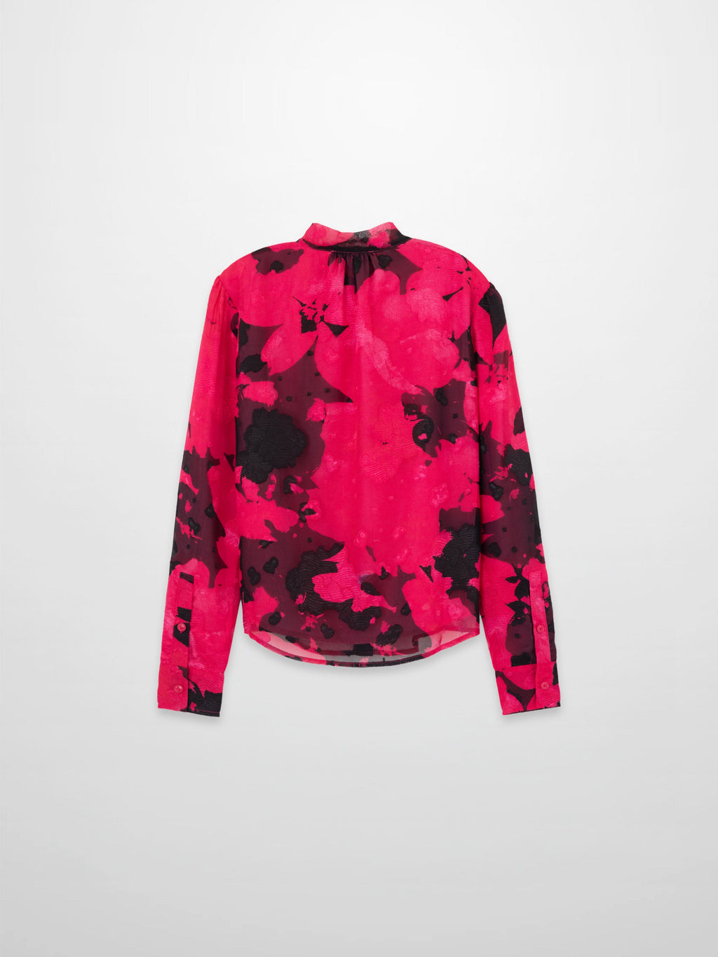 Bow Blouse-Black/Hot Pink
