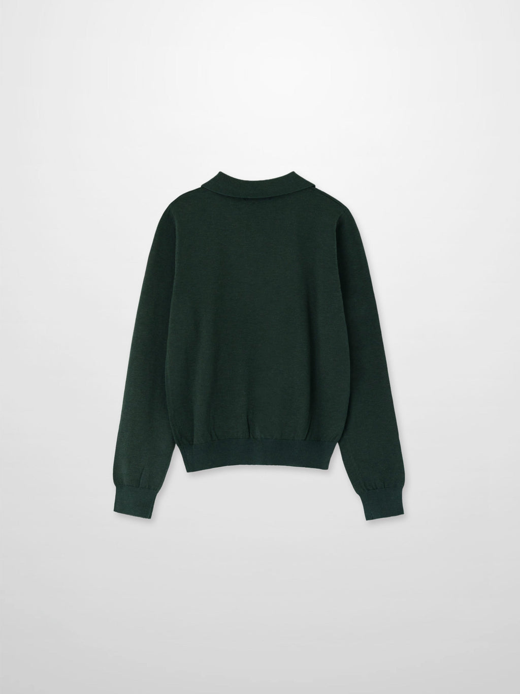 Wool Blend Collared Cardigan-Green