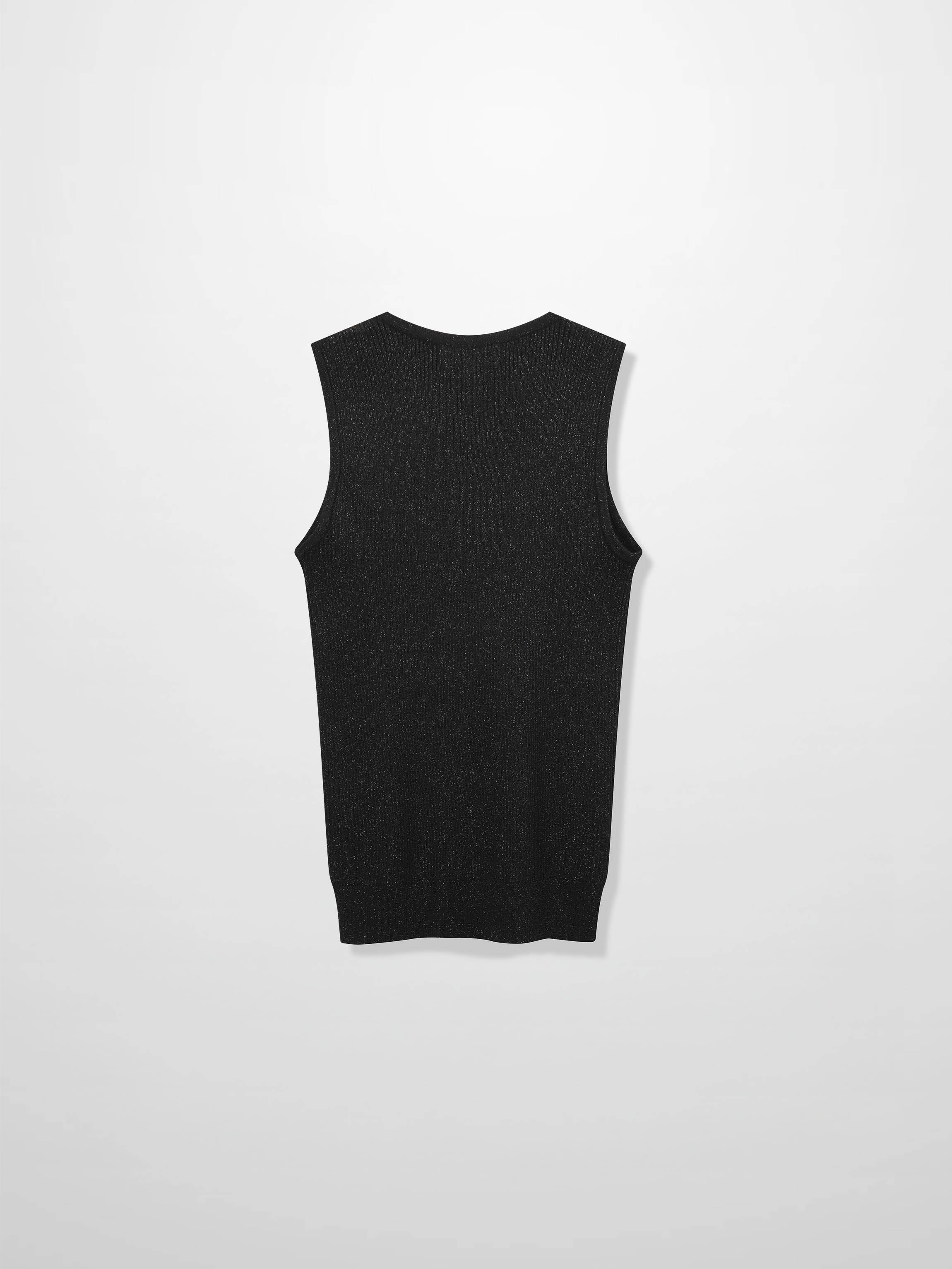 Lurex Sleeveless Sweater-Black