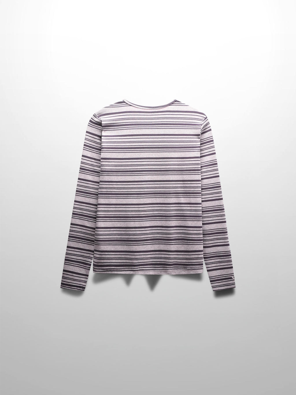 Flat Striped Crew Long Sleeve-Heathered Grey Stripe