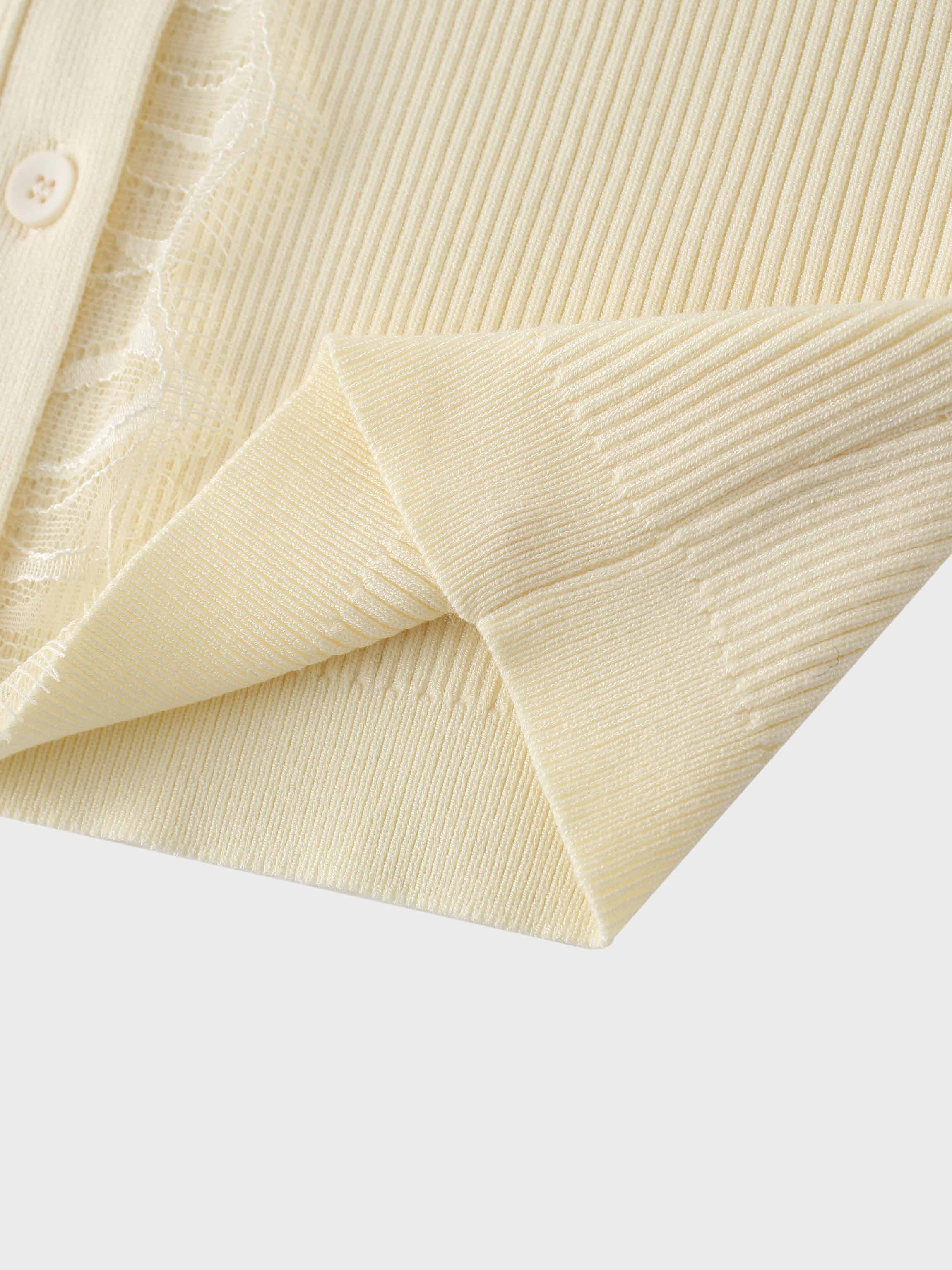 Lace Trimmed Sweater-Cream