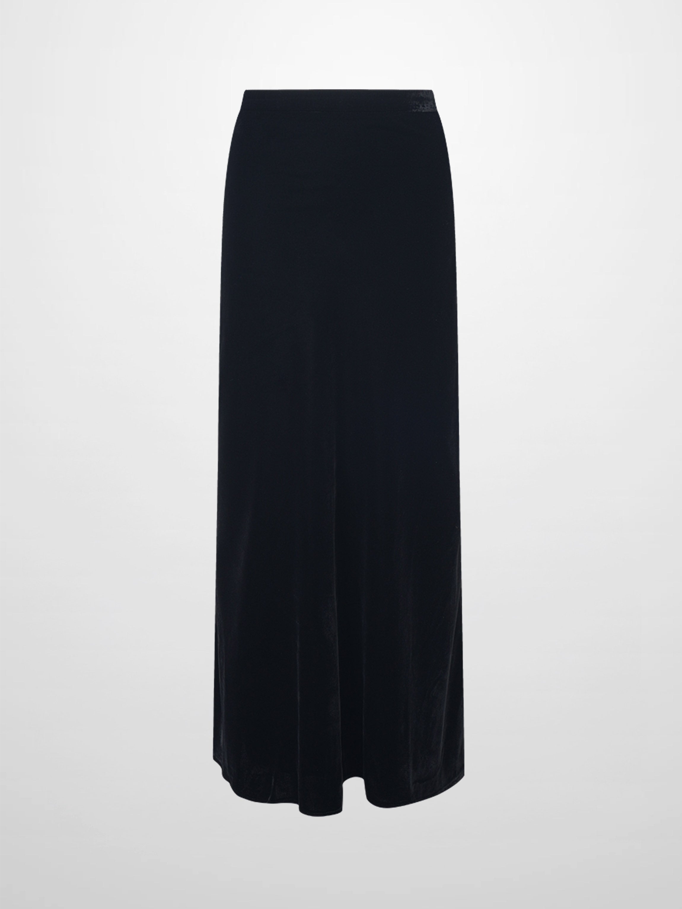 Velvet Flare Skirt-Black