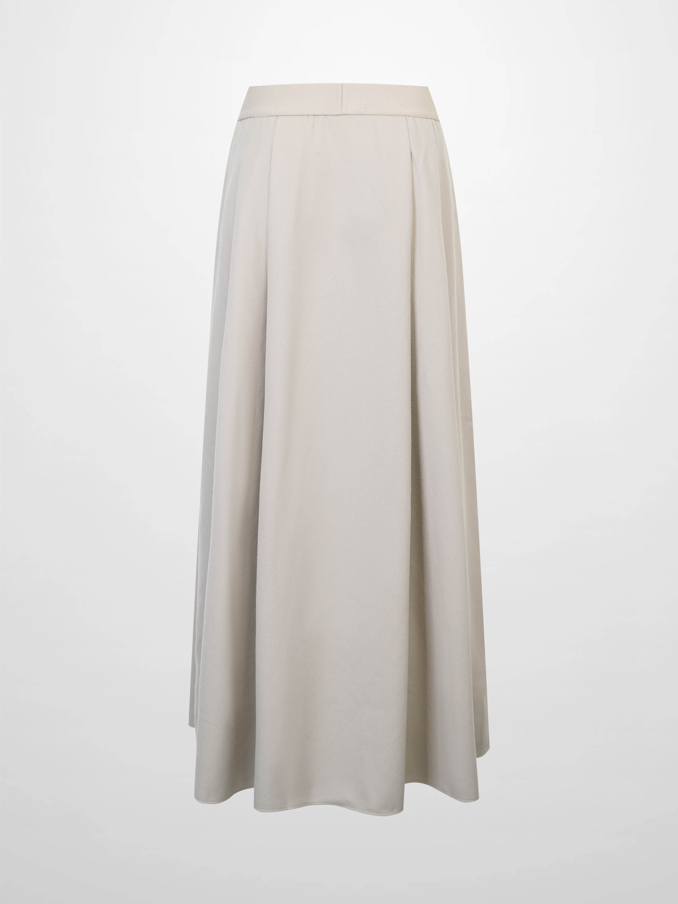 Elastic Waist Button Down Skirt-Latte