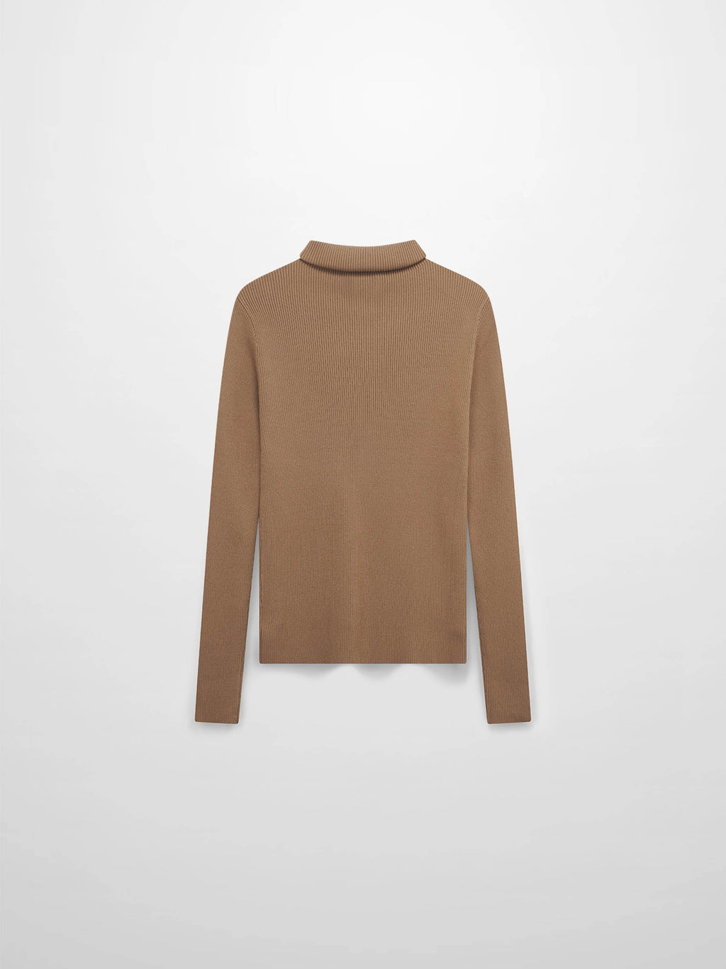 Knit Ribbed Turtleneck-Mocha Mousse