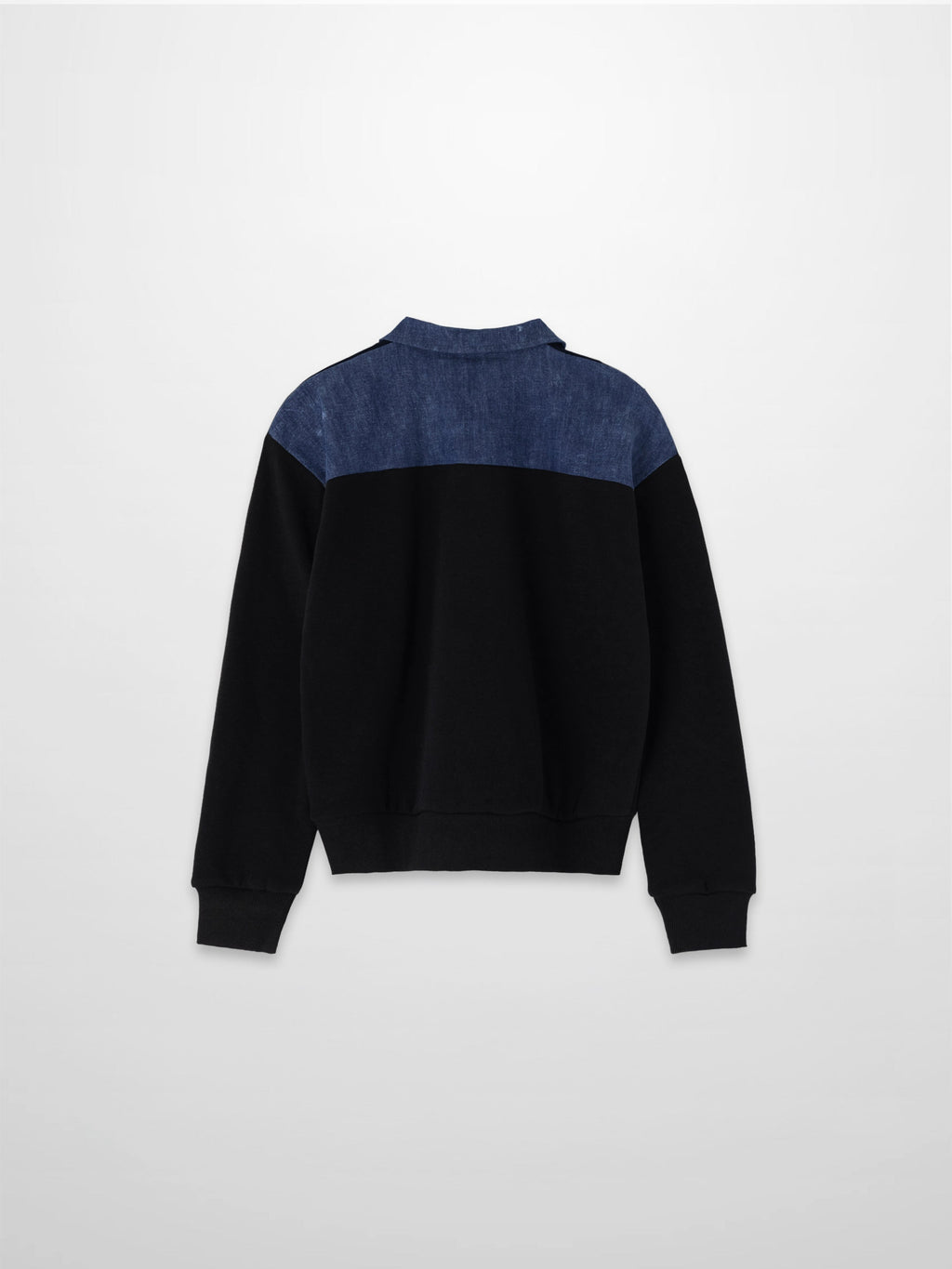 Collar Sweatshirt-Denim/Black