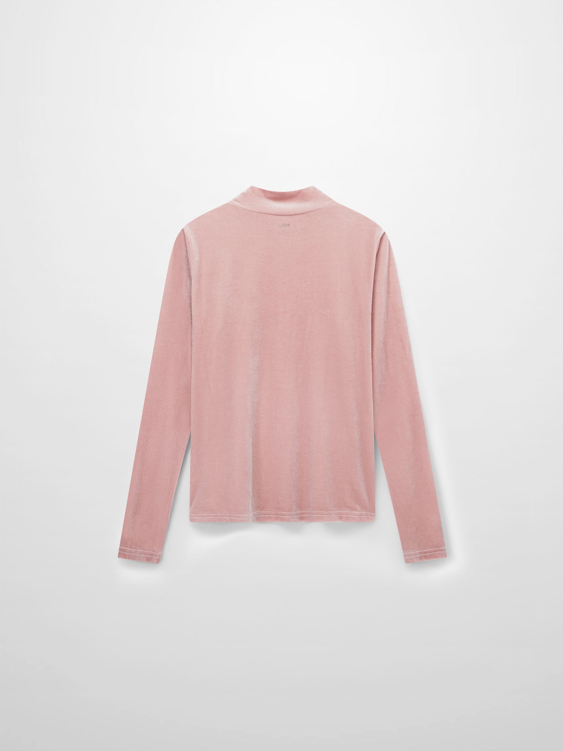 Velour Mock Neck Turtleneck-Blush