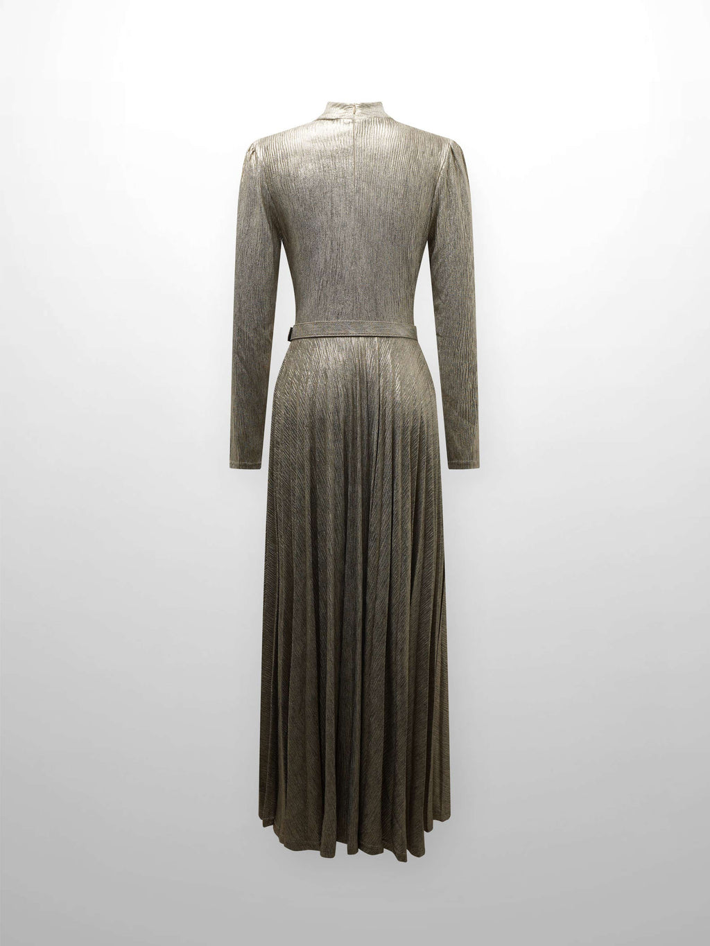 Shimmer Front Knot Pleat Dress 50"-Gold