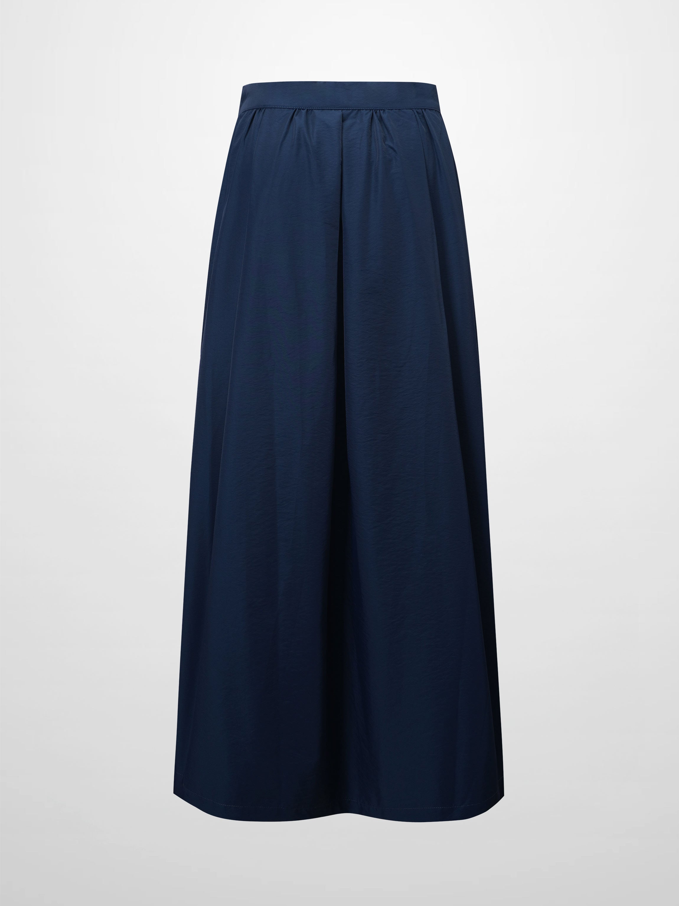 Waisted Full Taffeta Skirt-Navy
