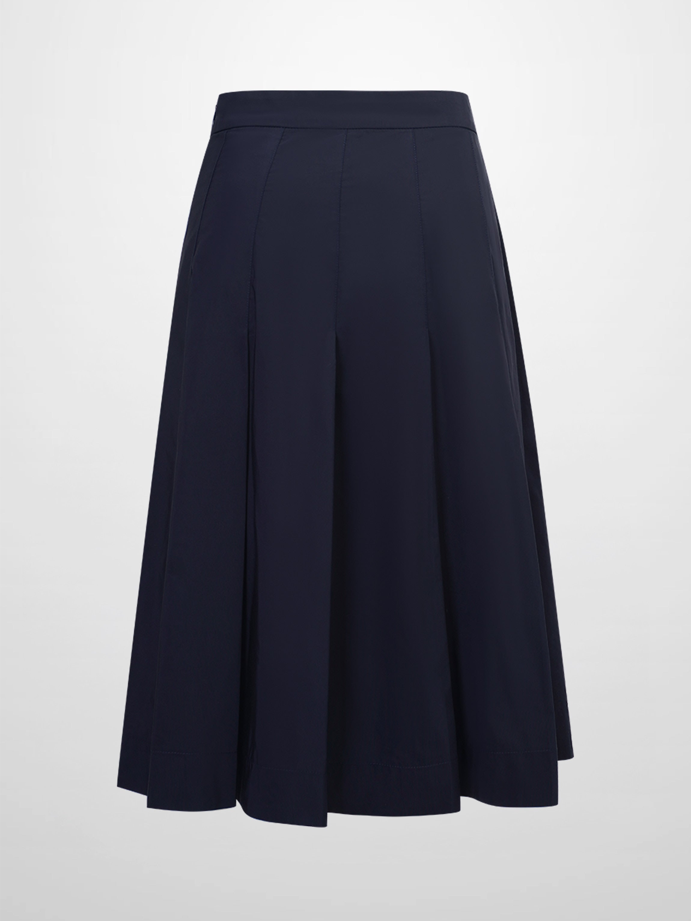 Taffeta Pleat Skirt 26"-Navy