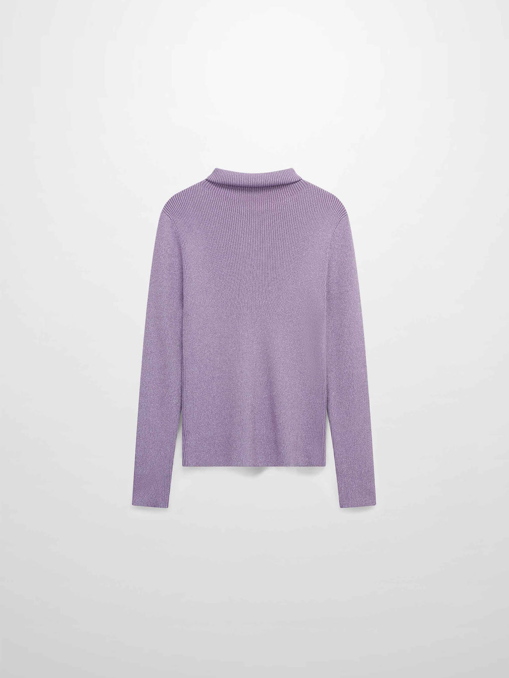 Lurex Ribbed Knit Turtleneck-Lavender