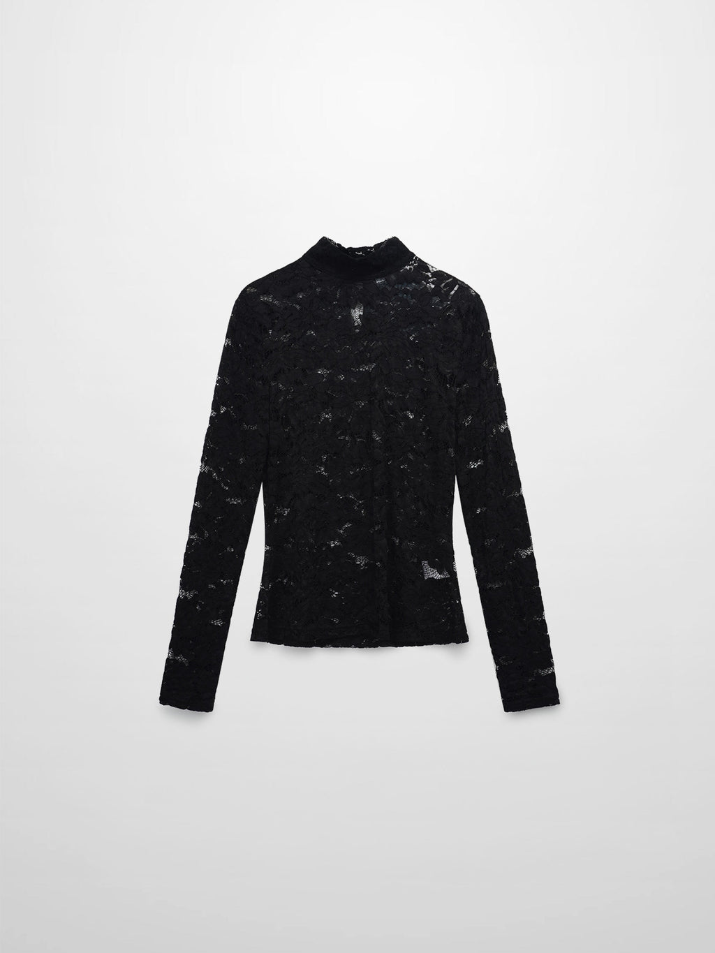 Lace Turtleneck-Black