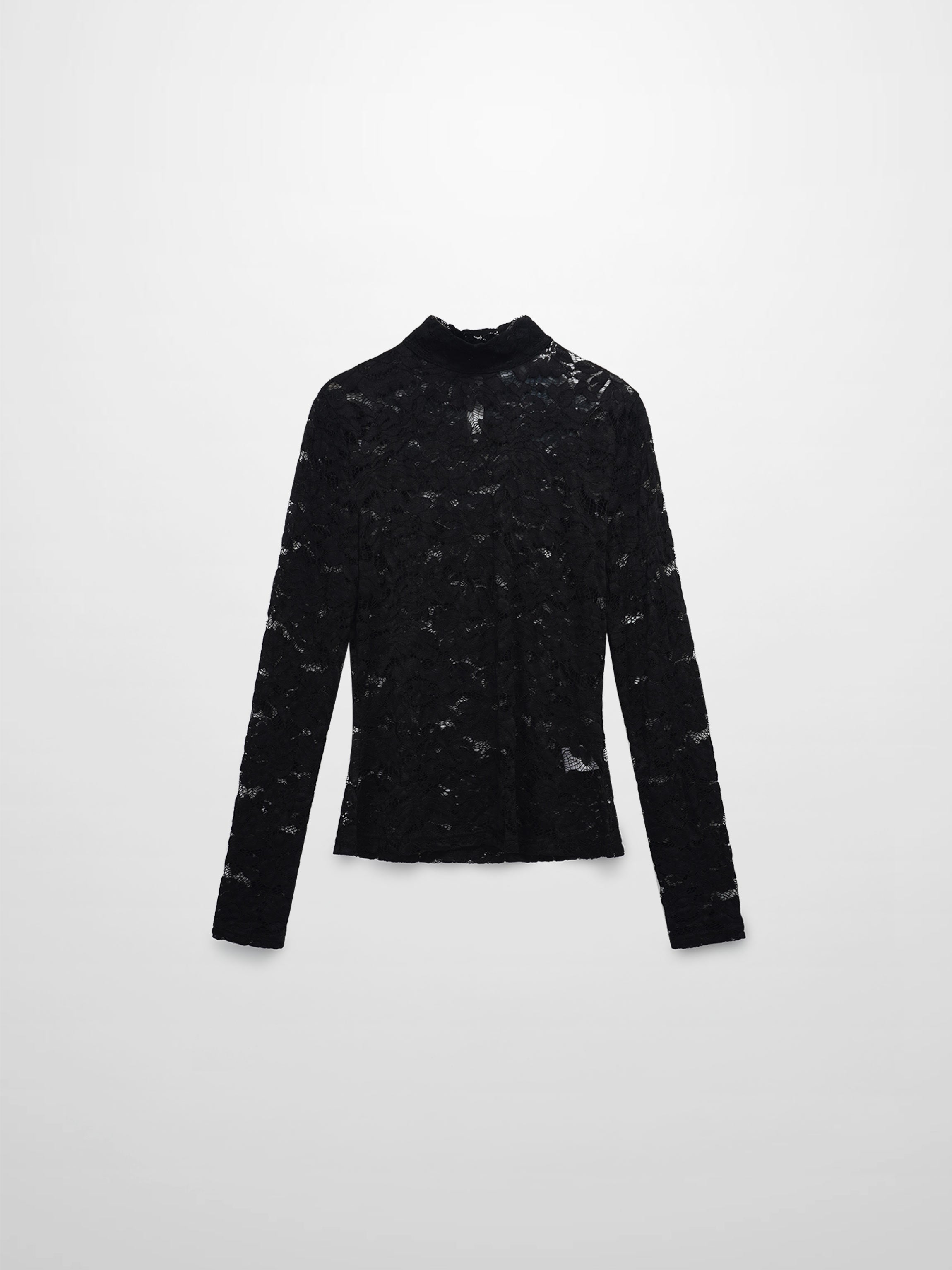 Lace Turtleneck-Black