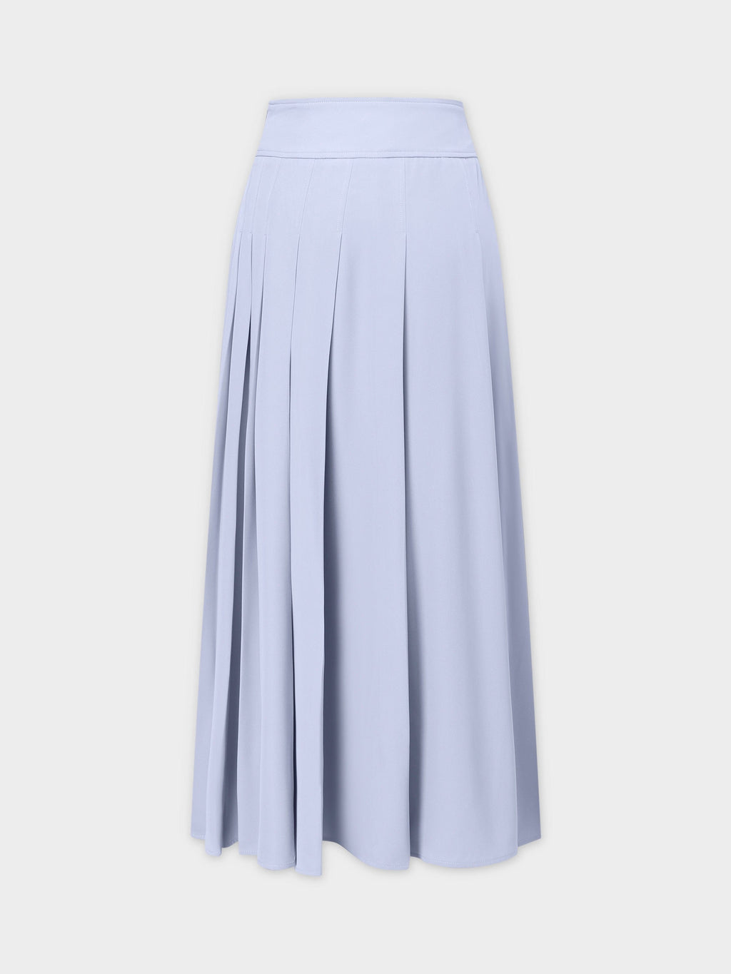Yoke Pleated Skirt 37"-Grey Blue