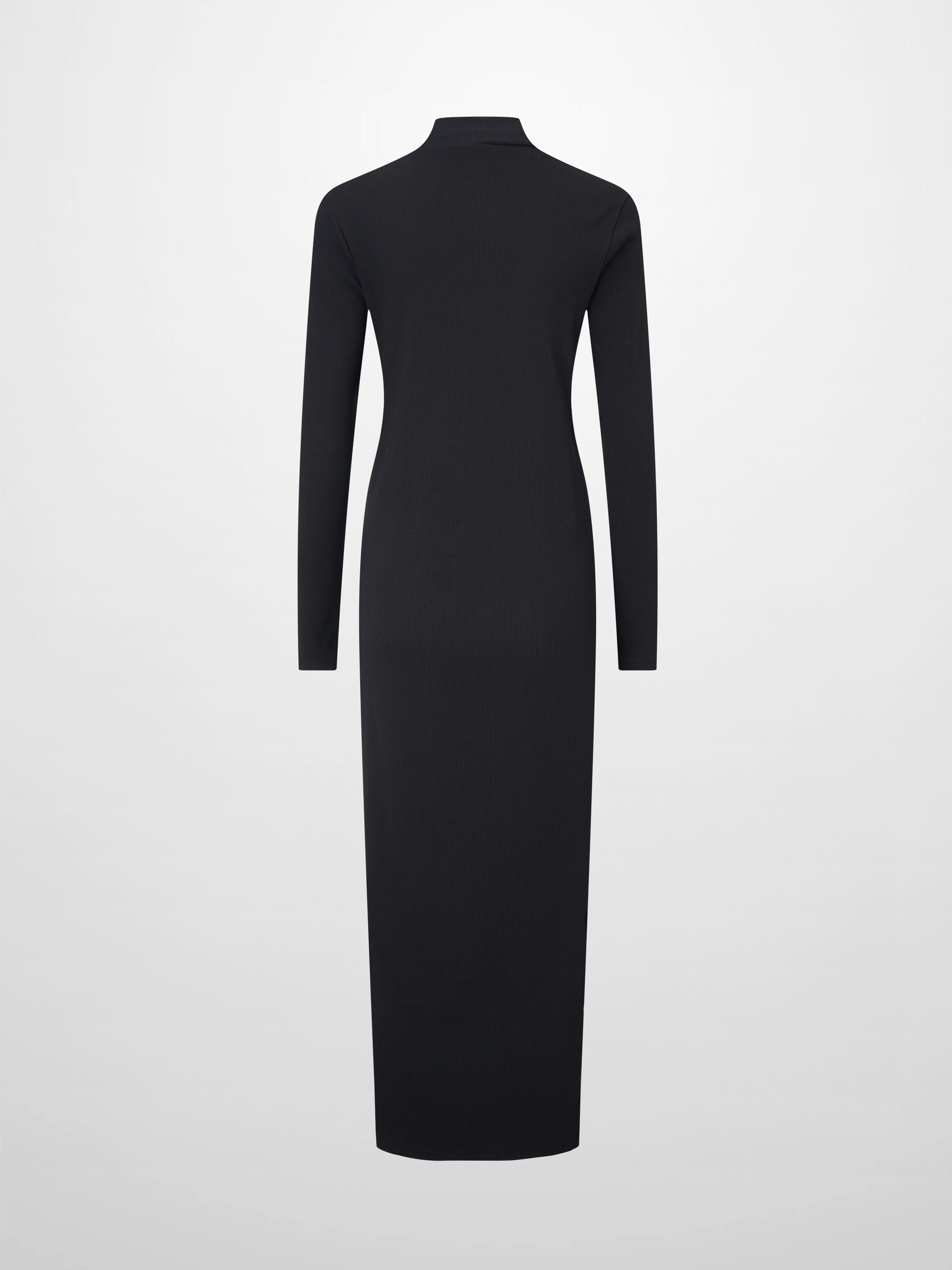 Ribbed Layering Dress-Black