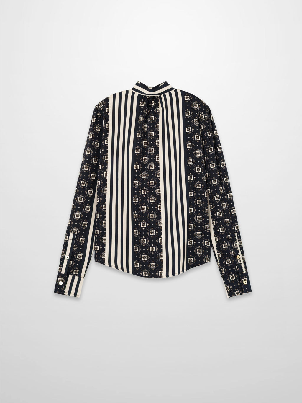 Bow Blouse-Geometric