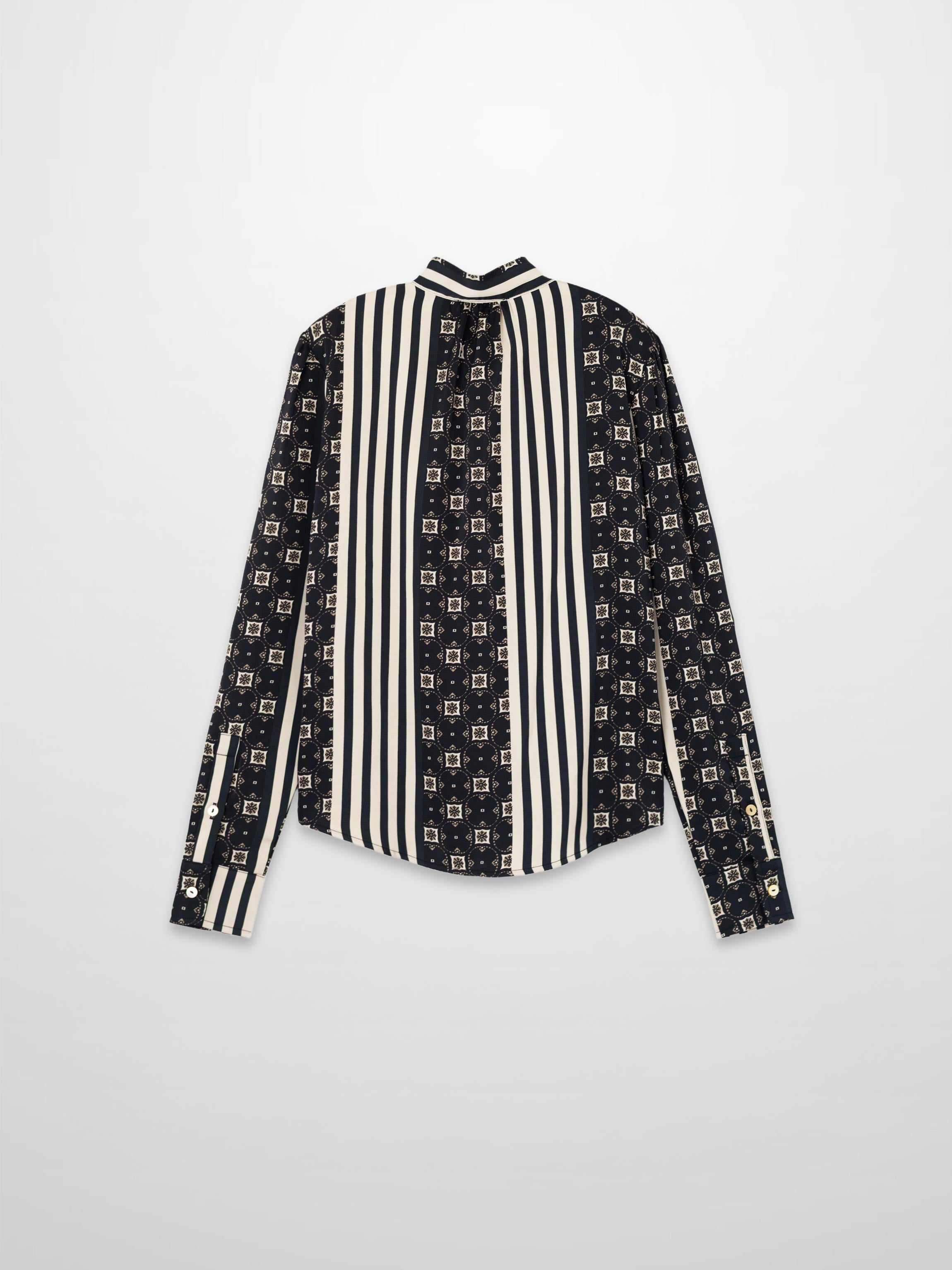 Bow Blouse-Geometric