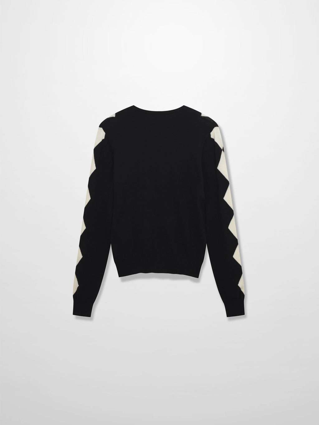 Printed Sweater-Black with Cream Diamond Design