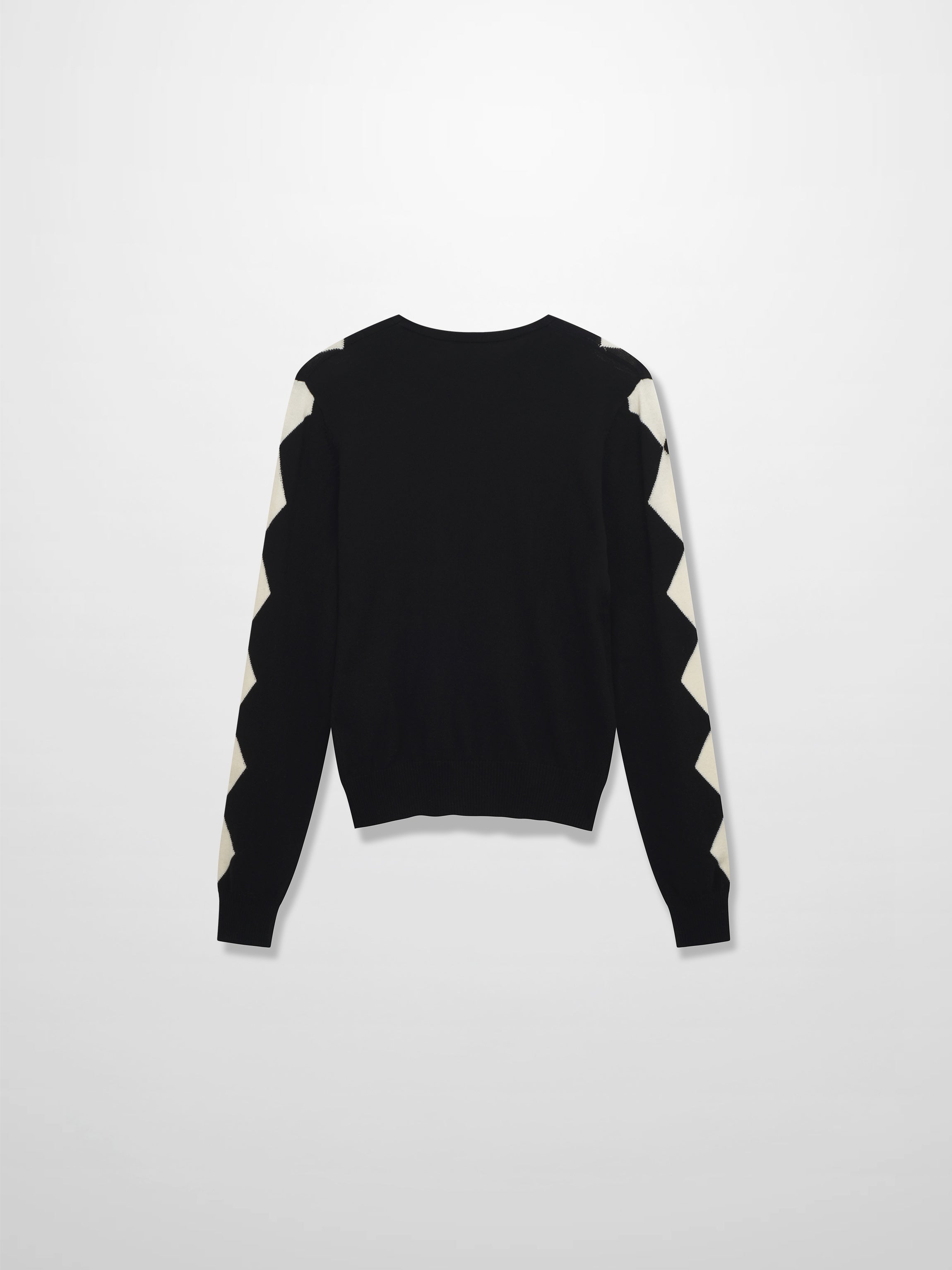 Printed Sweater-Black with Cream Diamond Design