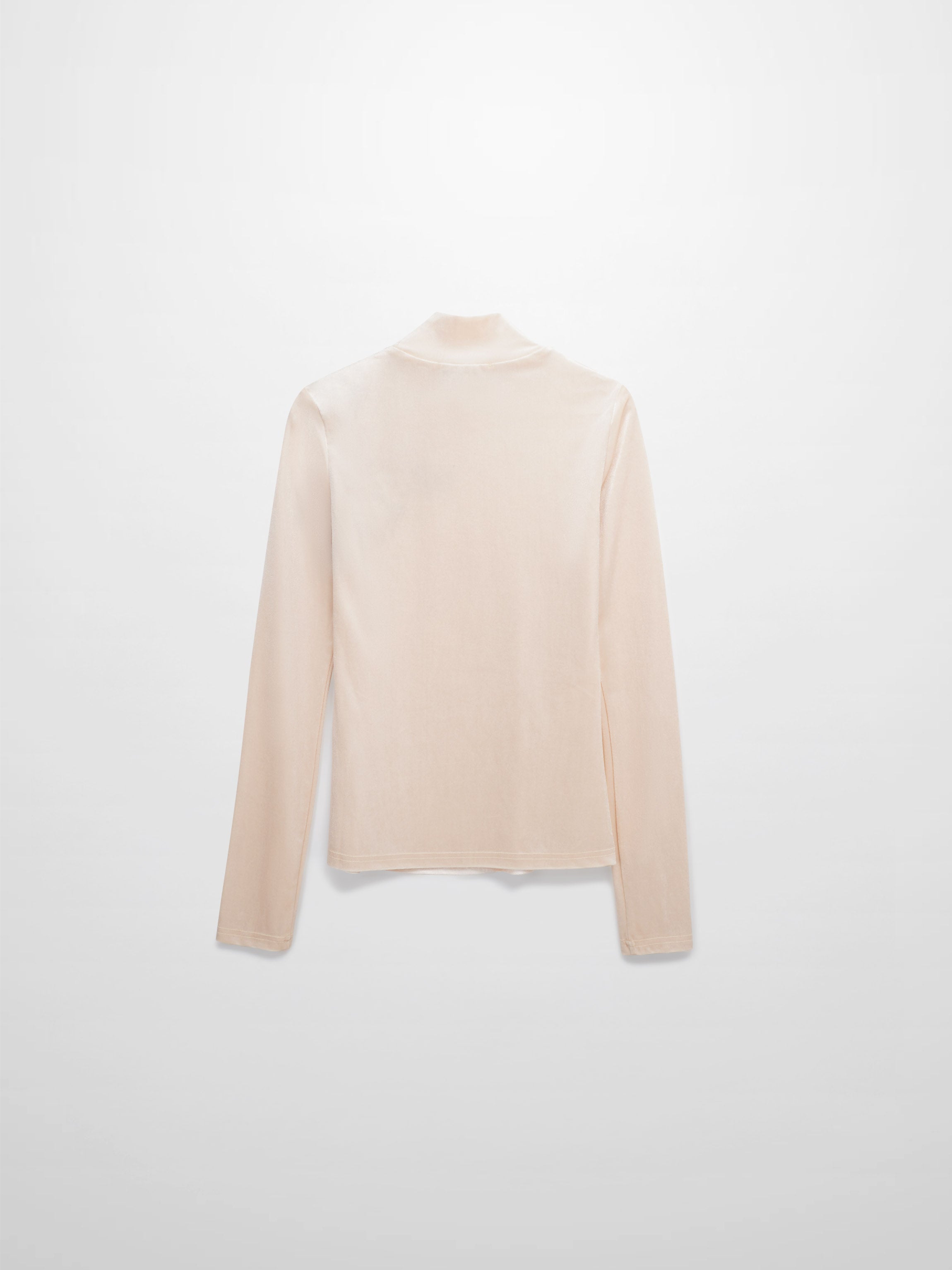 Flower Printed Velour Turtleneck-Cream