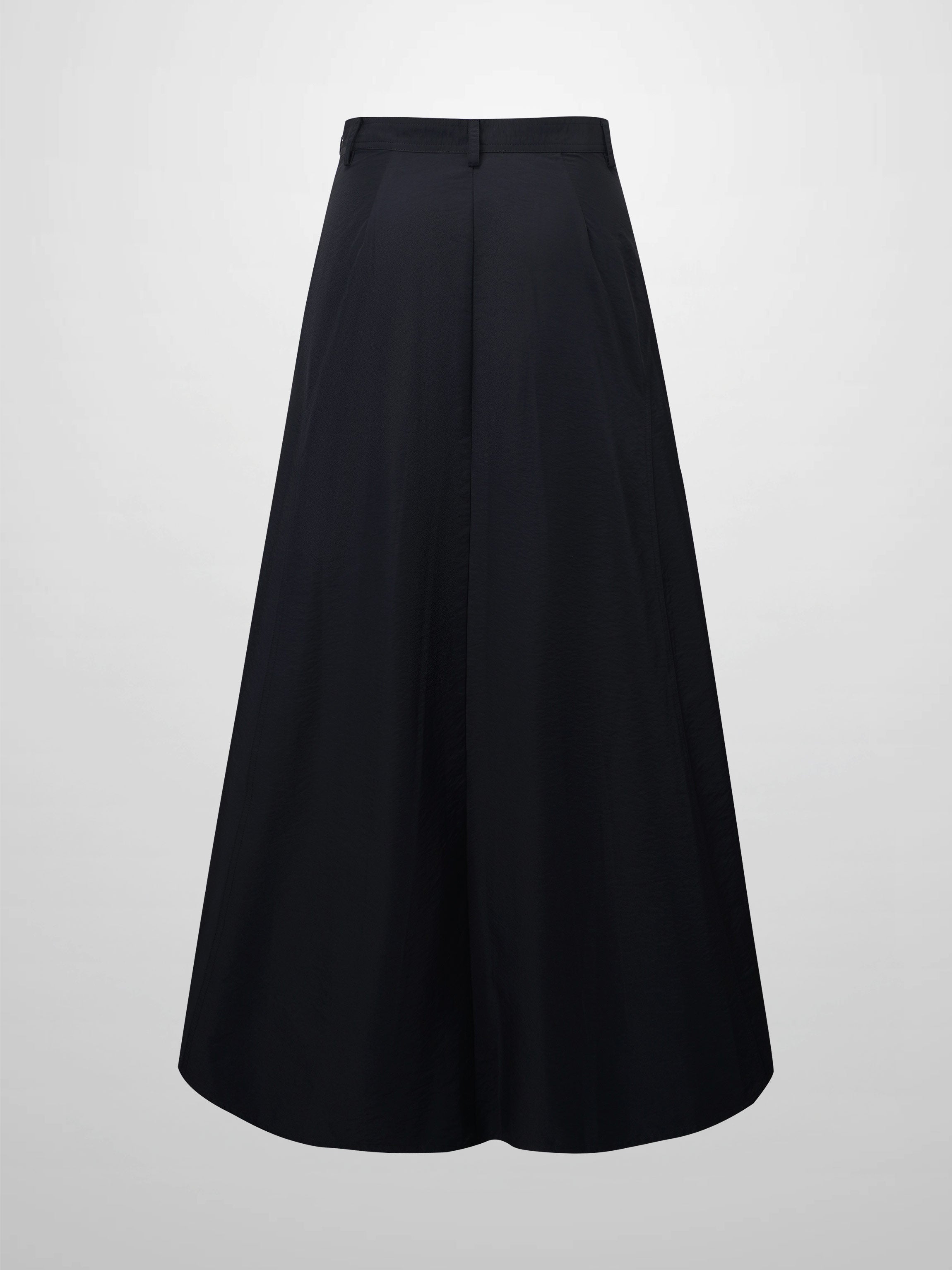 Taffeta Yoke Skirt-Black