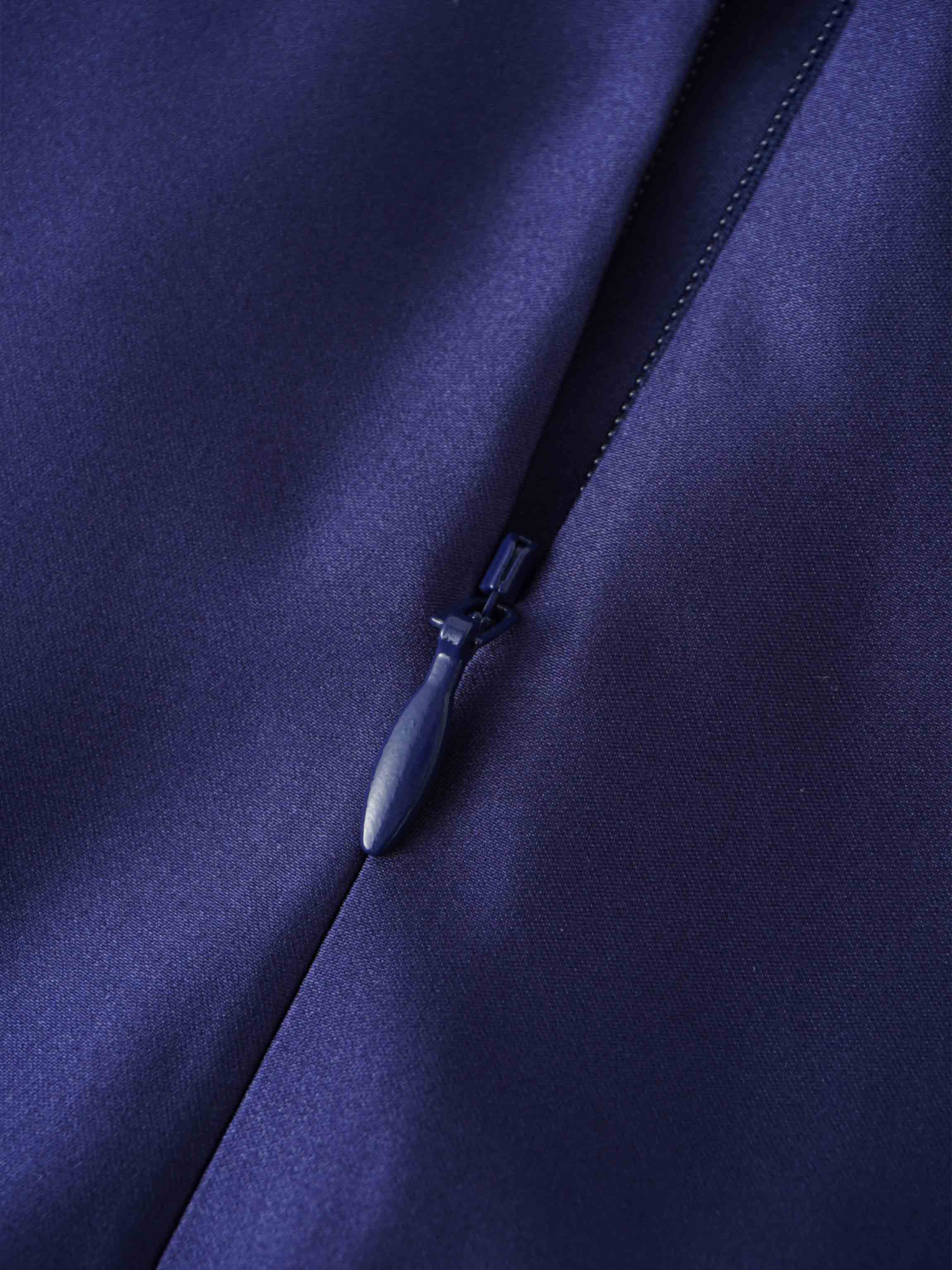 Lux Satin Pleated Skirt 26"-Navy