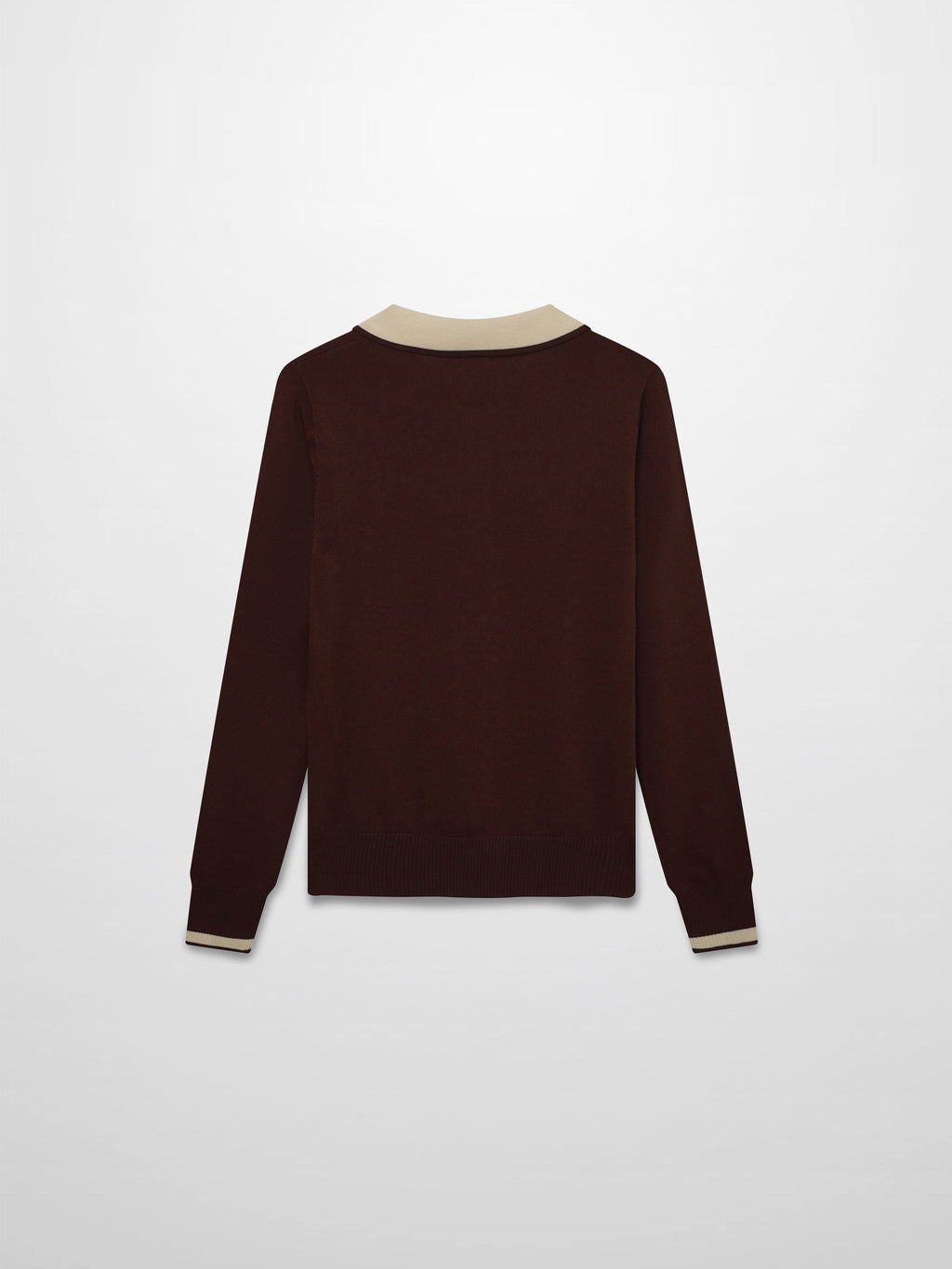 Jewel Button Collar Sweater-Brown/Tan