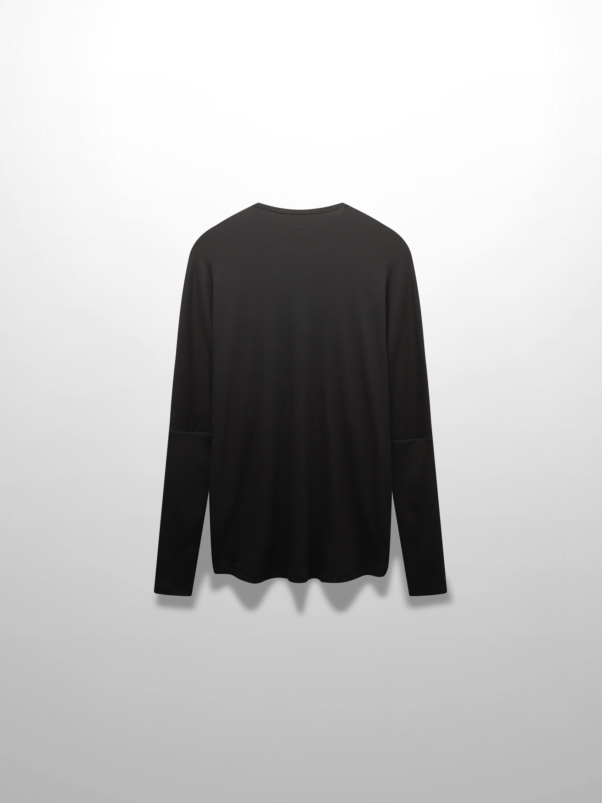 CREW RIBBED DOLMAN-BLACK