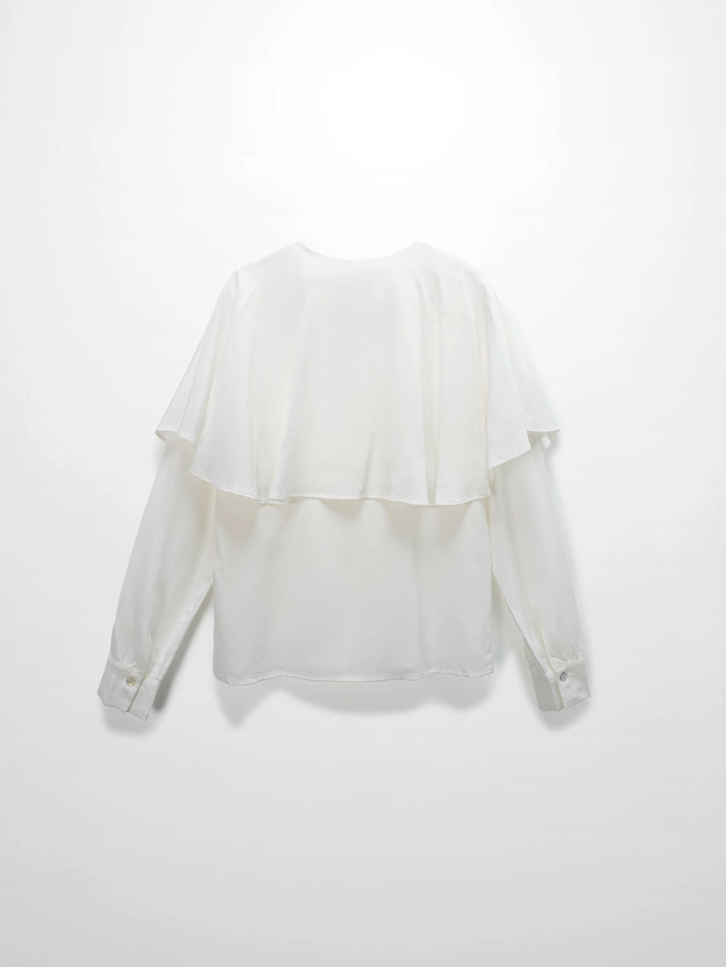 Silk Cape Blouse-Cream