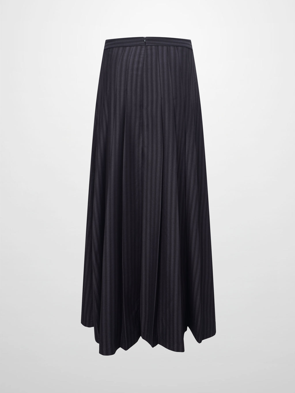 Herringbone Front Pleat Skirt-Grey/Black