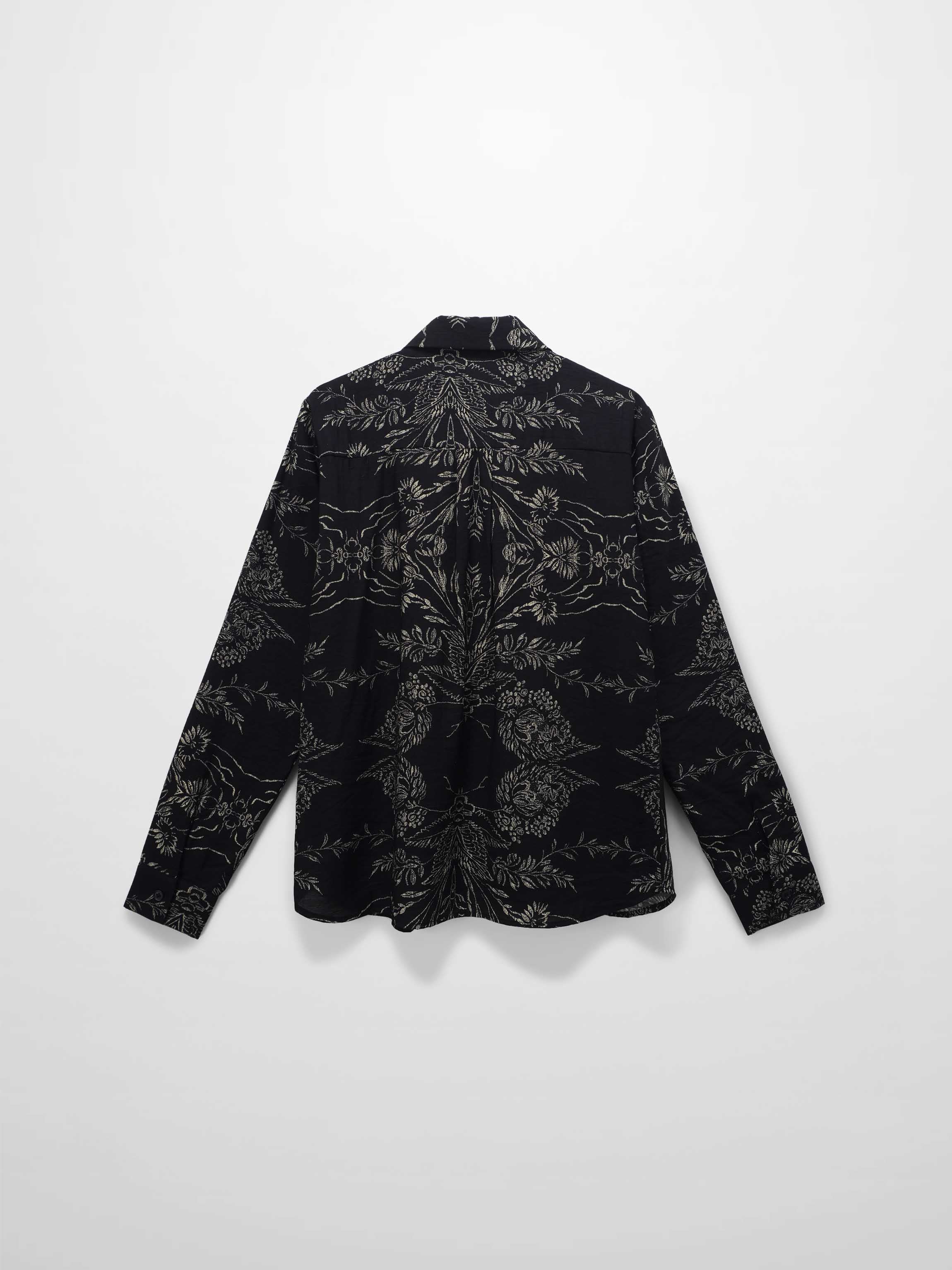 Pintuck Blouse-Tan Leaves