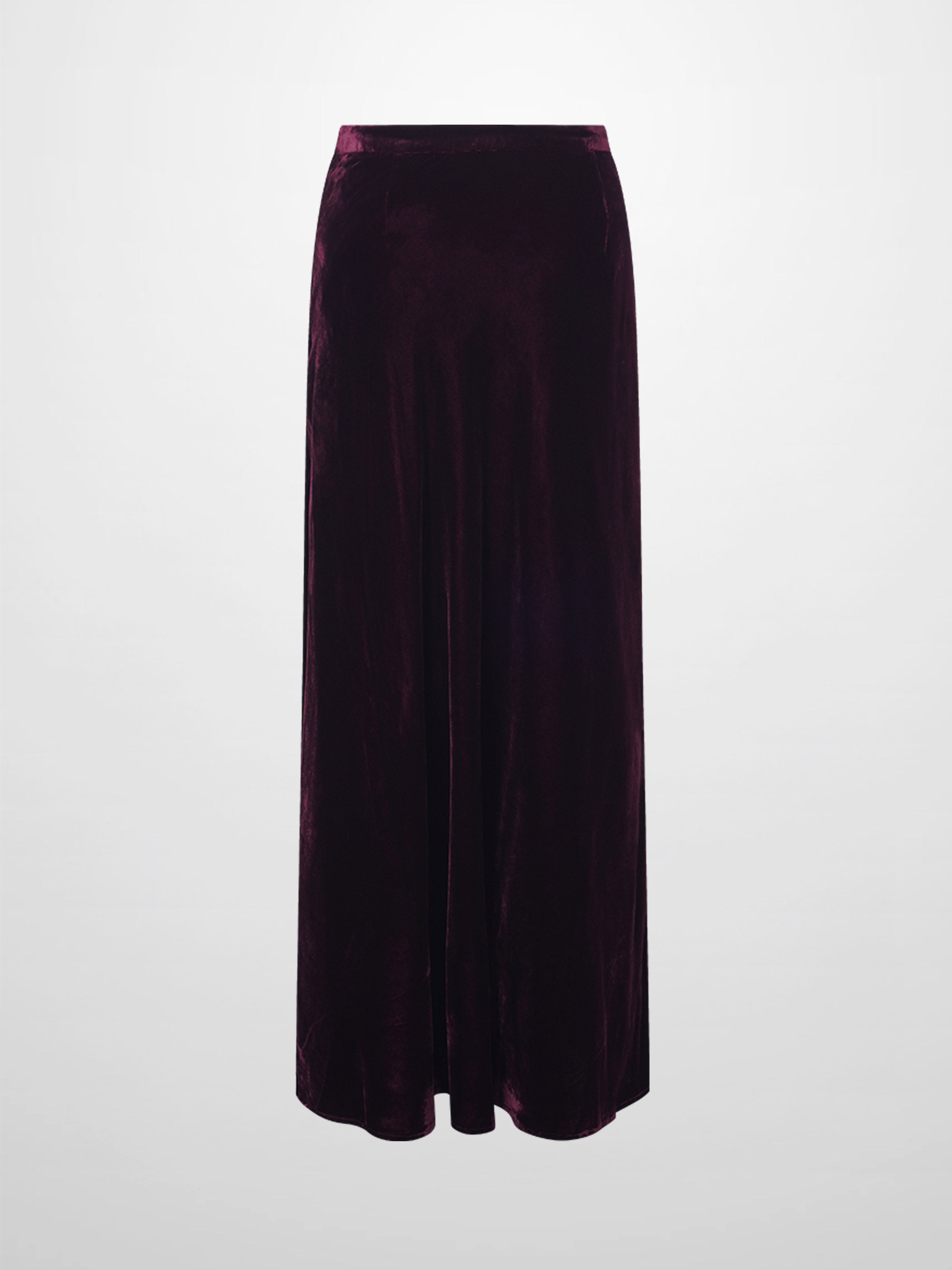Velvet Flare Skirt-Burgundy