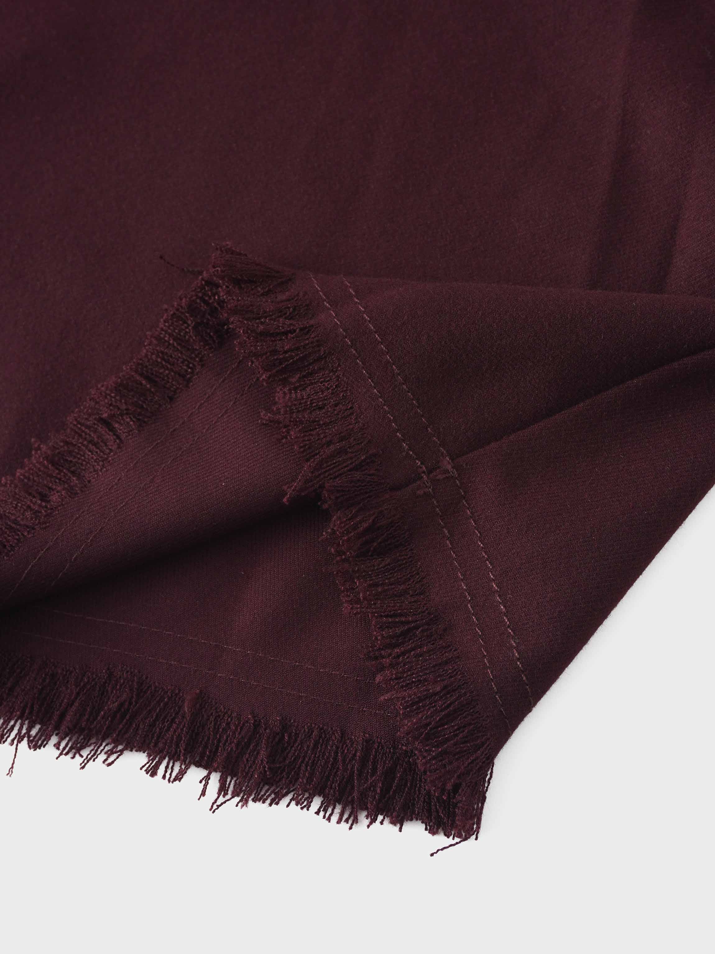 Fringe Circle Skirt-Burgundy
