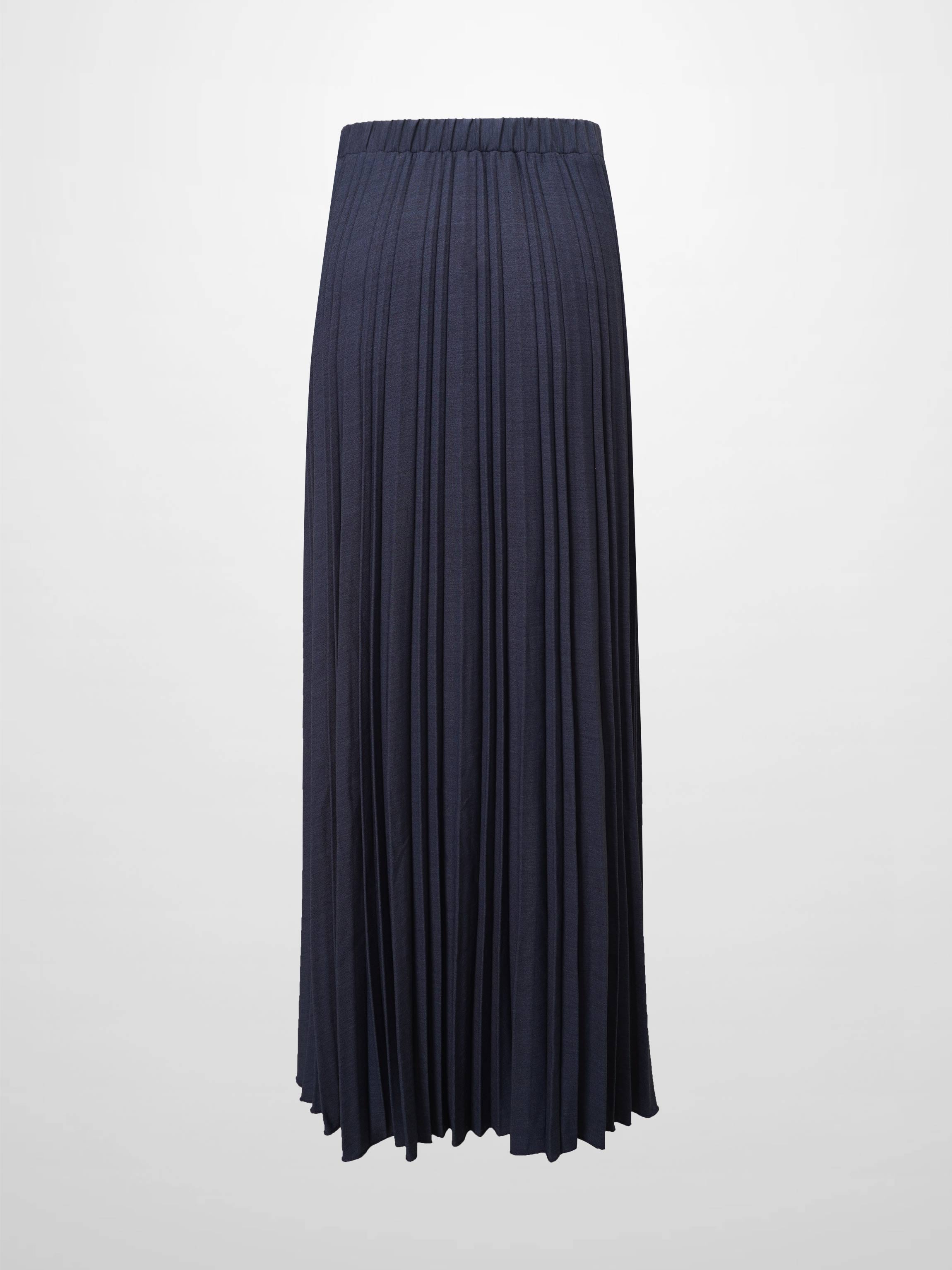 Mix Pleat Skirt-Dark Blue Denim