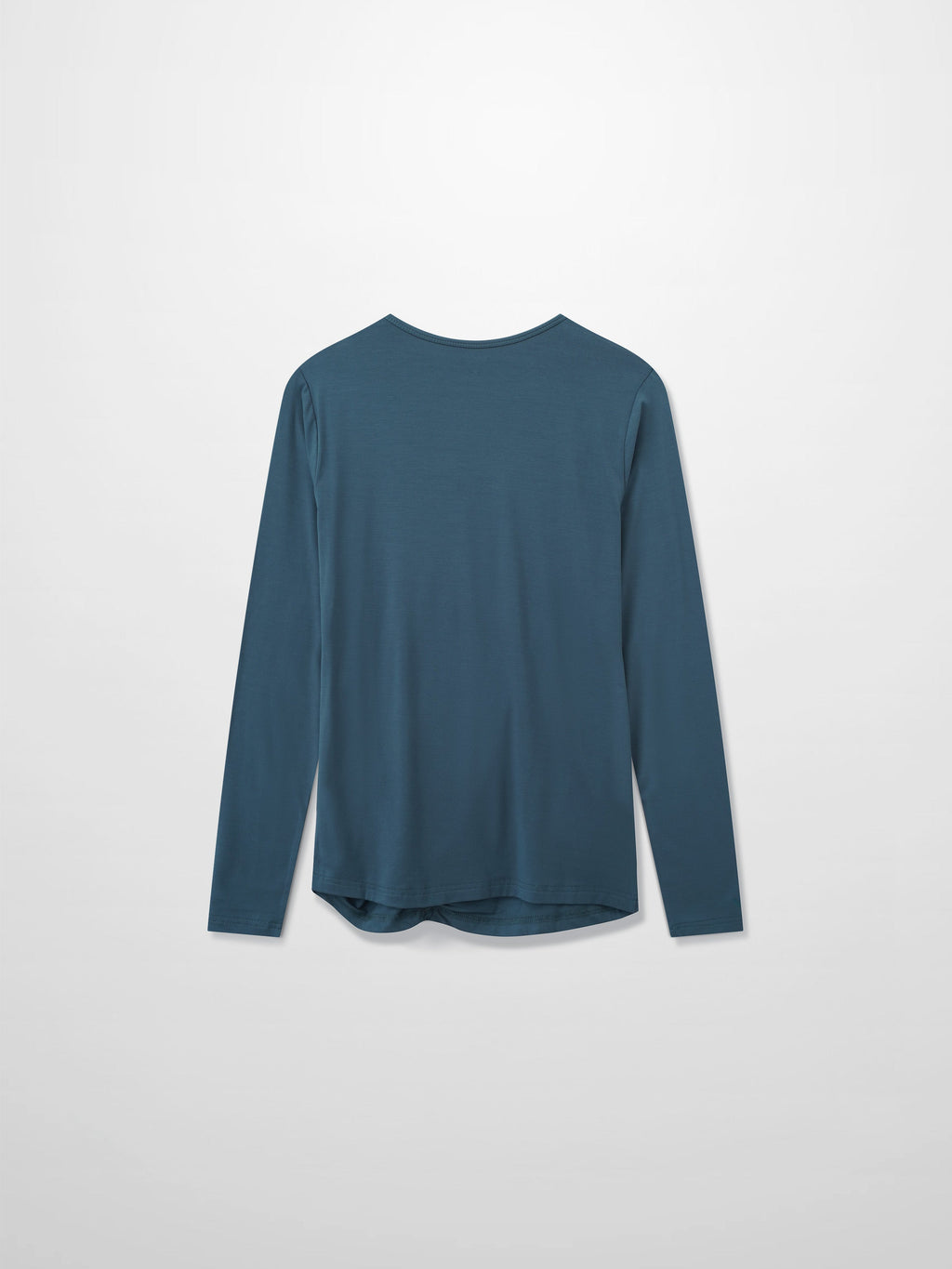 Curved Gathered Detailed T-Shirt-Denim Blue