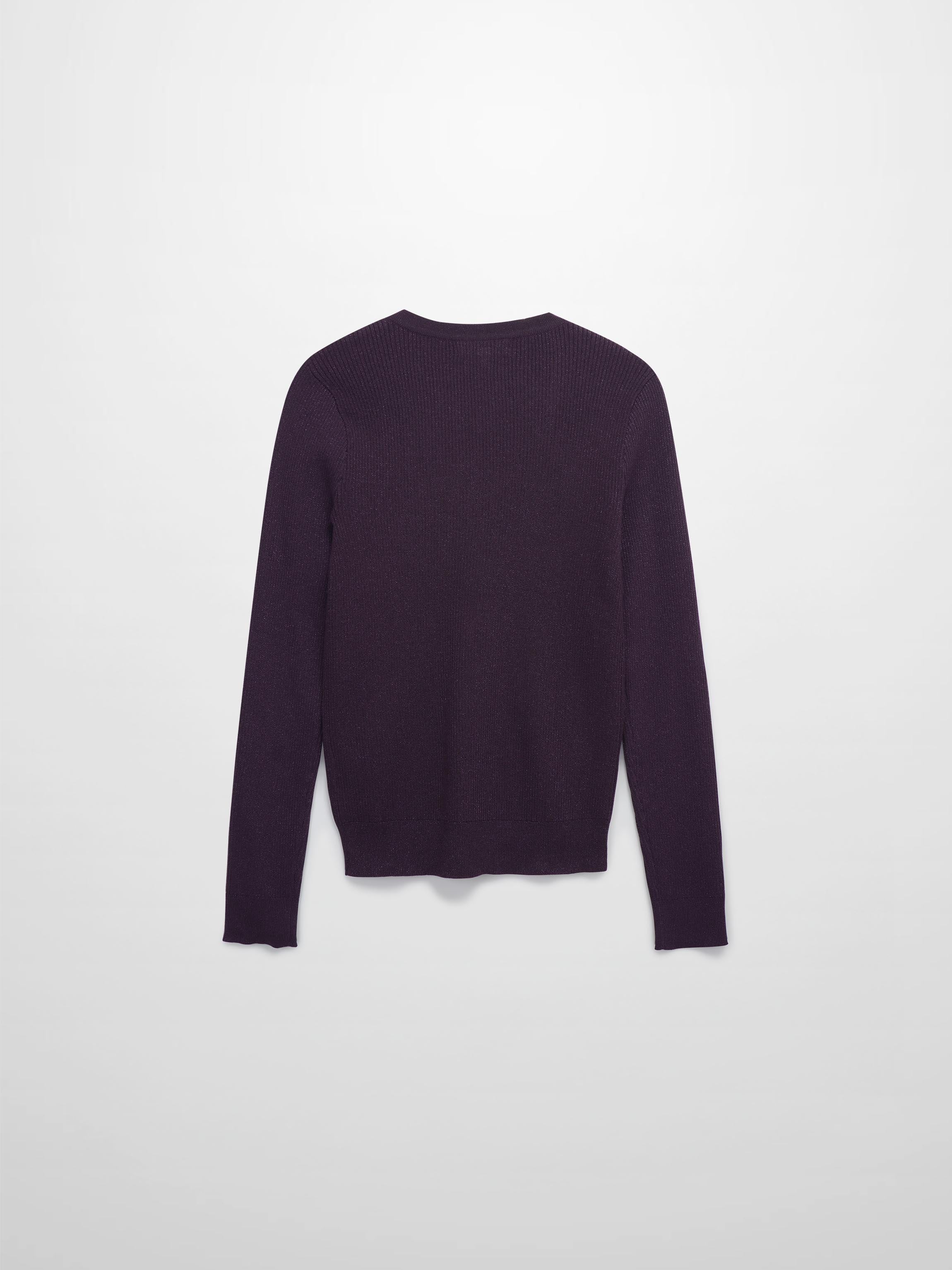 Lurex Ribbed Sweater-Purple