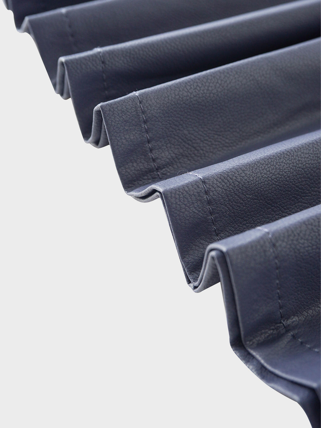 Accordion Pleated Faux Leather Skirt-Navy
