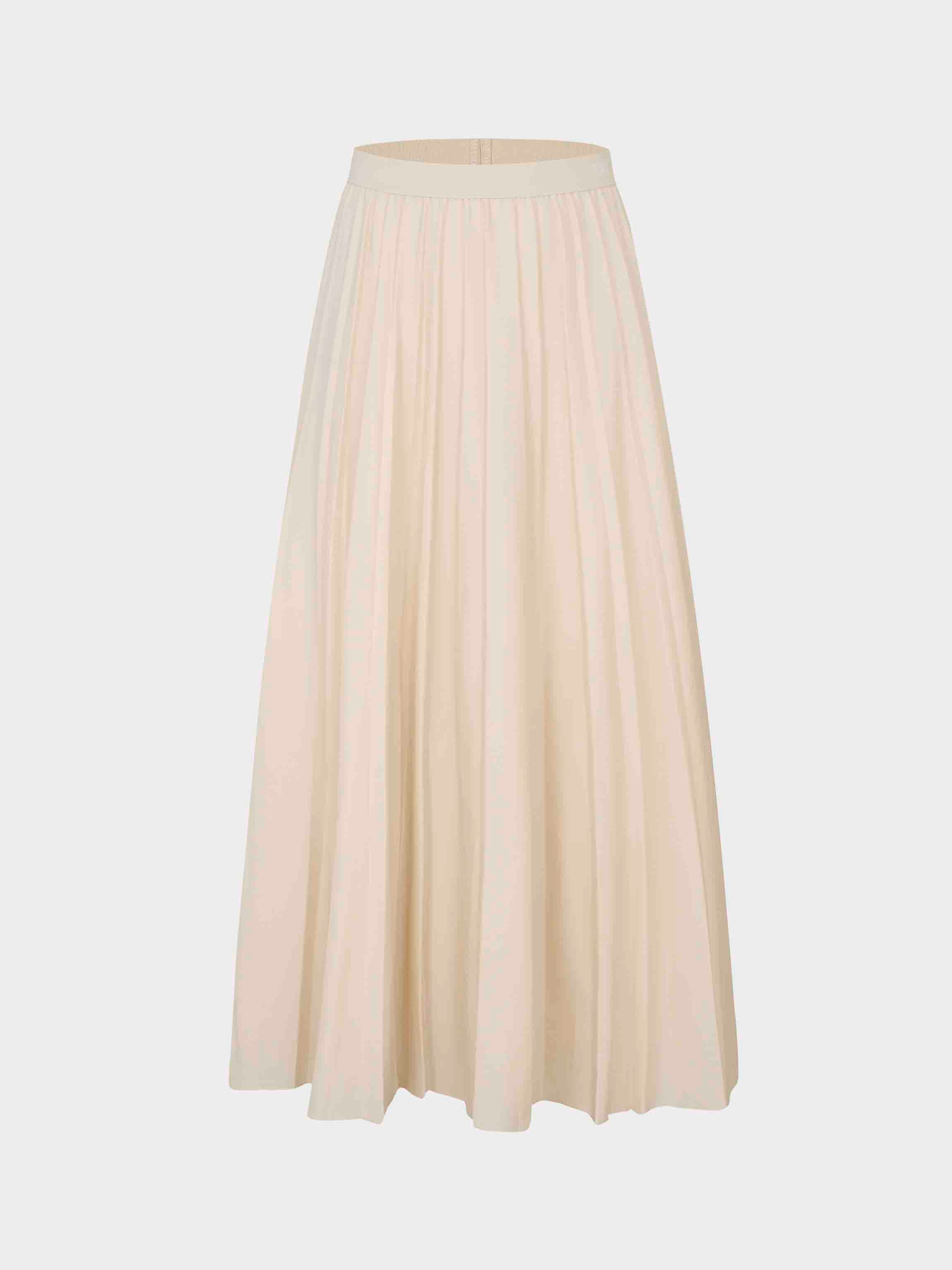 Pleated Skirt 37"-Ivory