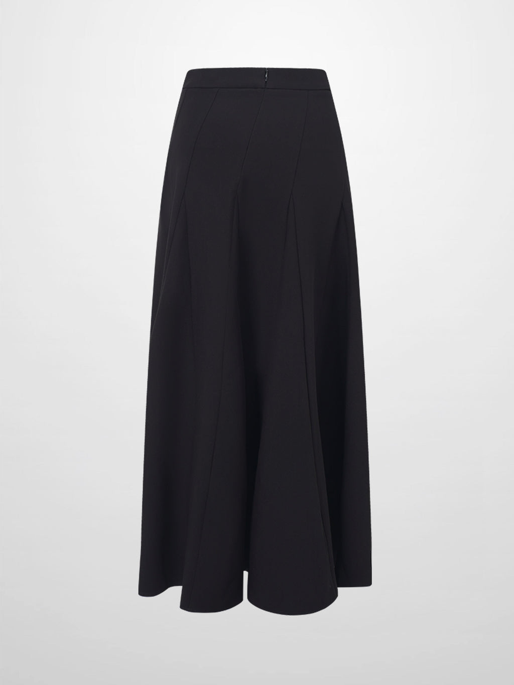 V Paneled Maxi Skirt-Black