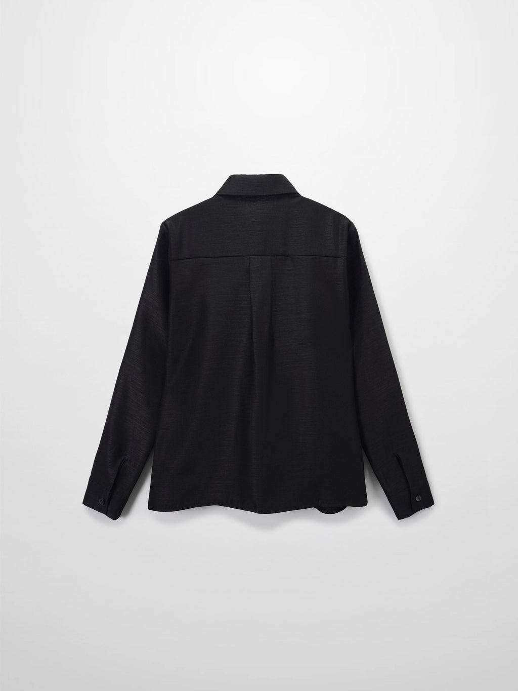 Pintuck Button Down Blouse-Black