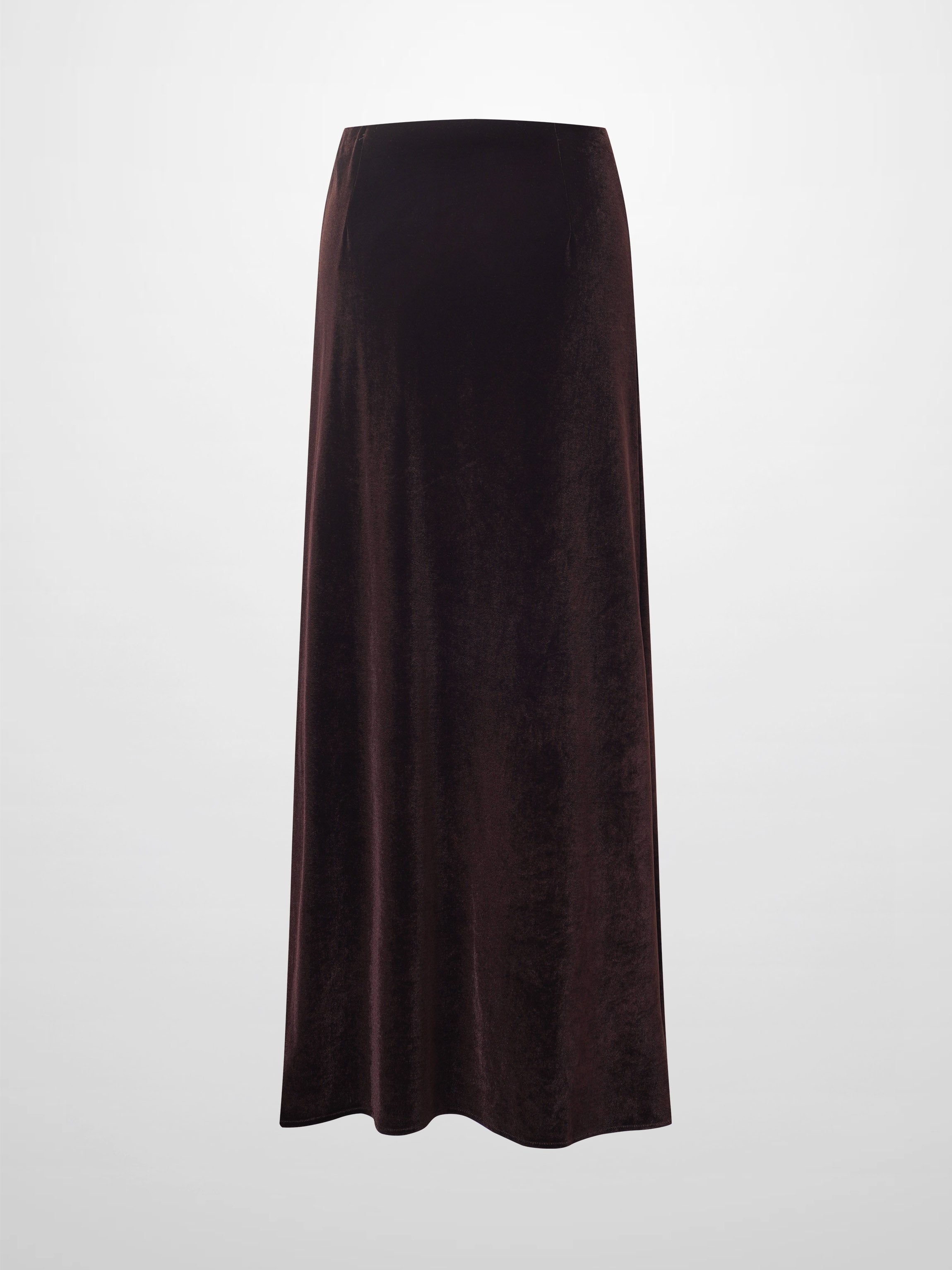 Velour Slip Skirt-Brown