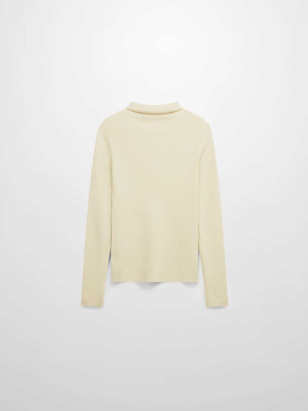 Lurex Ribbed Knit Turtleneck-Ivory