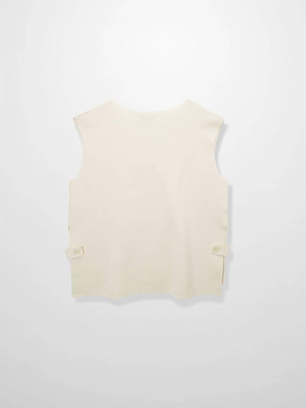 Side Tab Knit Vest-Ivory
