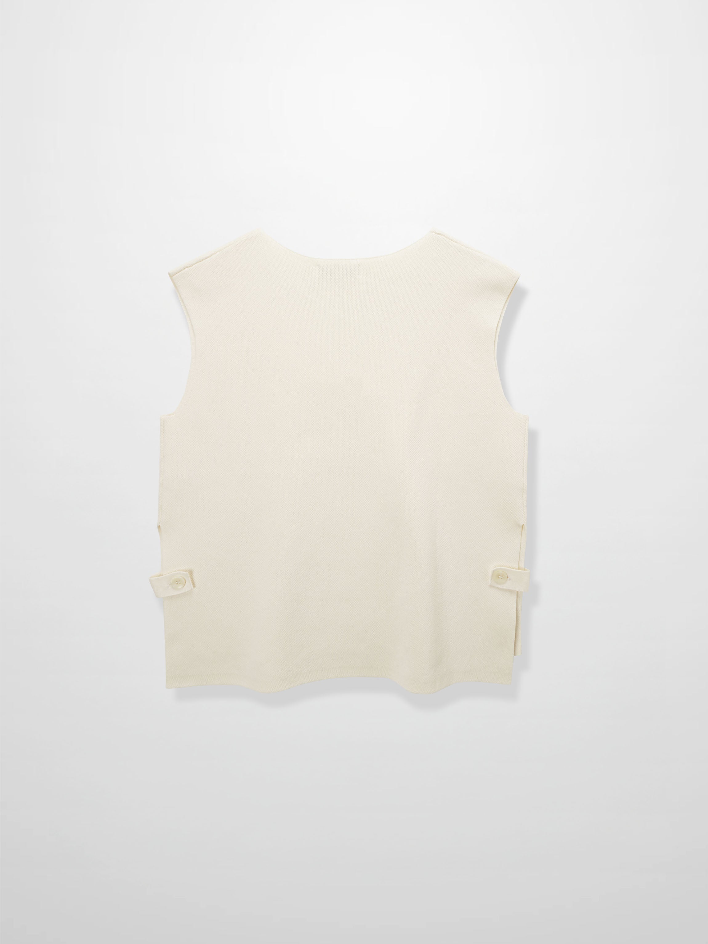 Side Tab Knit Vest-Ivory