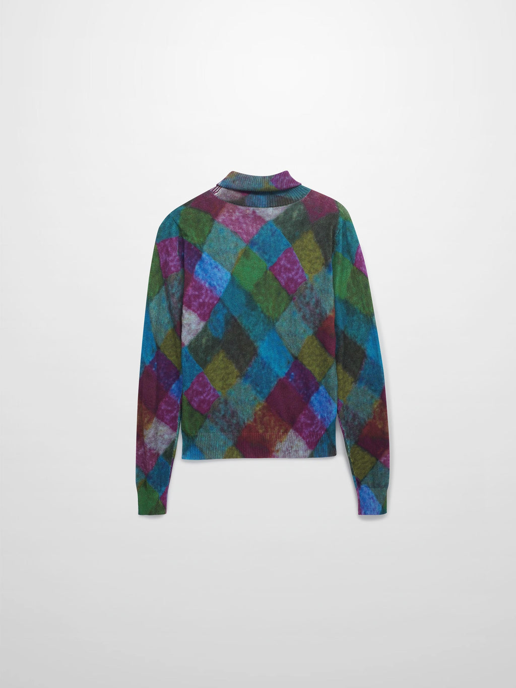 Thin Knit Turtleneck Sweater-Colored Diamonds